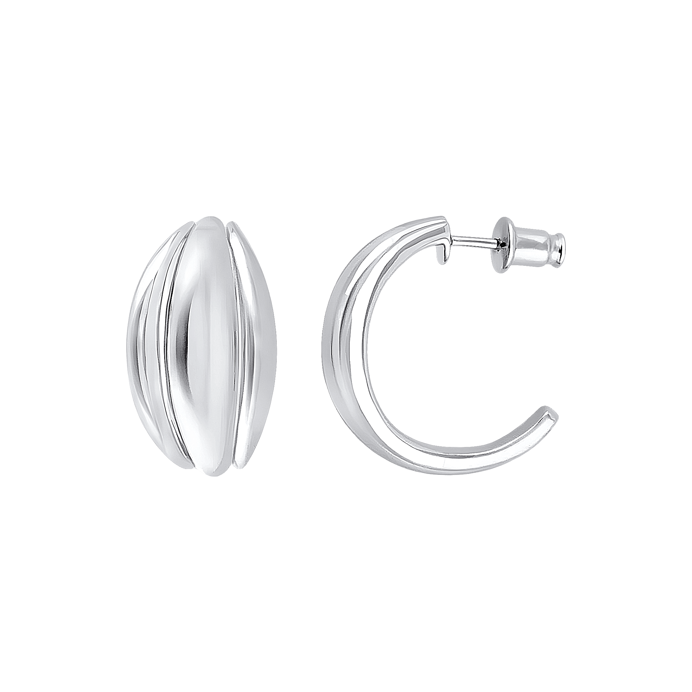 Pukka Berlin Creolen Bolla Half, Silber