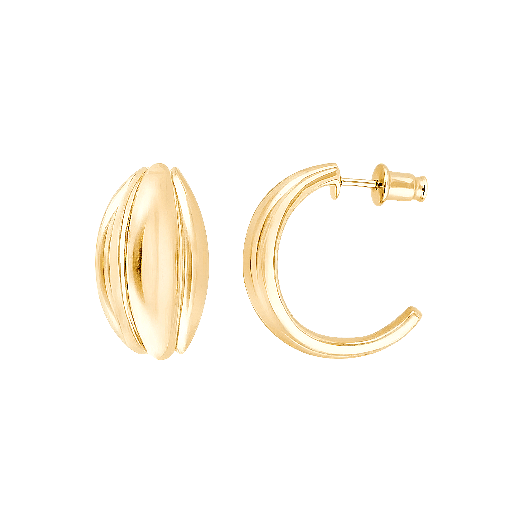 Pukka Berlin Creolen Bolla Half, vergoldet