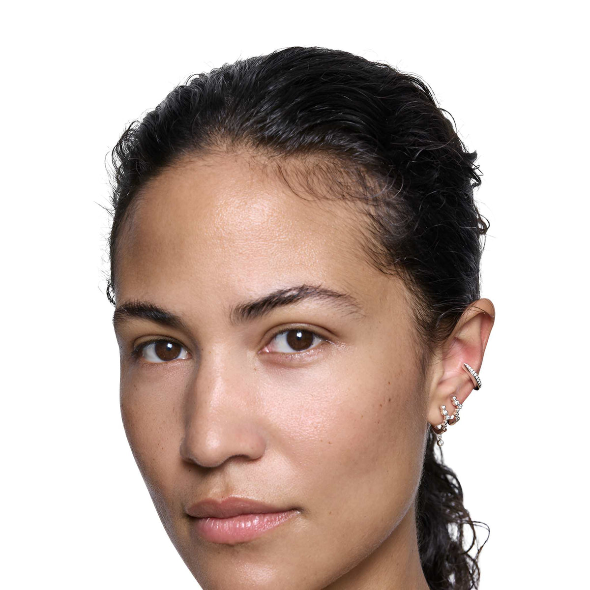 Maria Black Earcuff Curvo Pave, Silber
