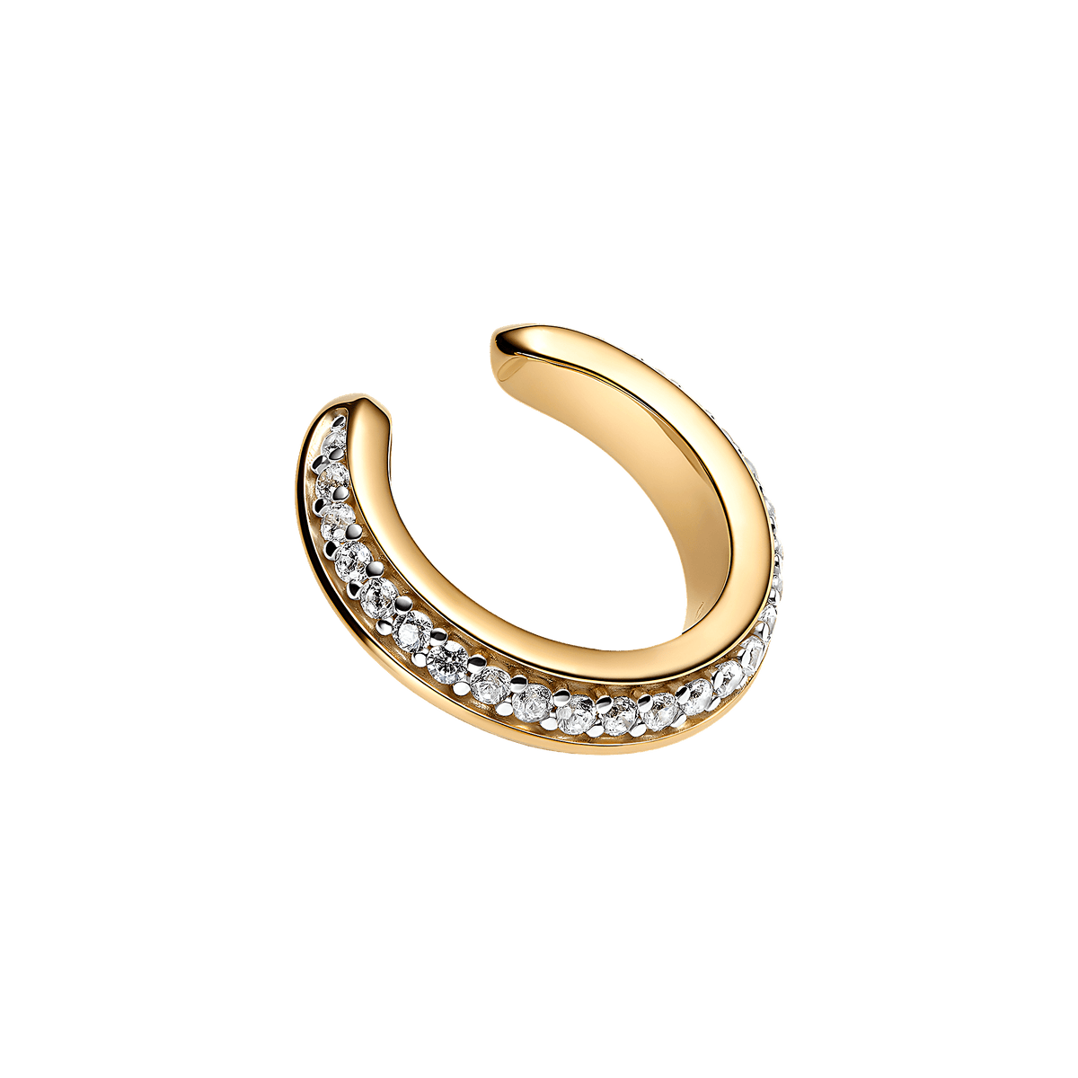 Maria Black Earcuff Curvo Pave, vergoldet