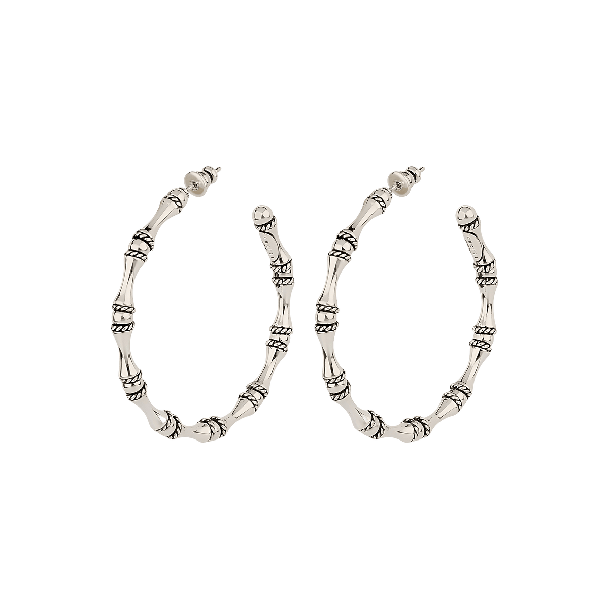 Gas Bijoux Creolen Bambou, versilbert