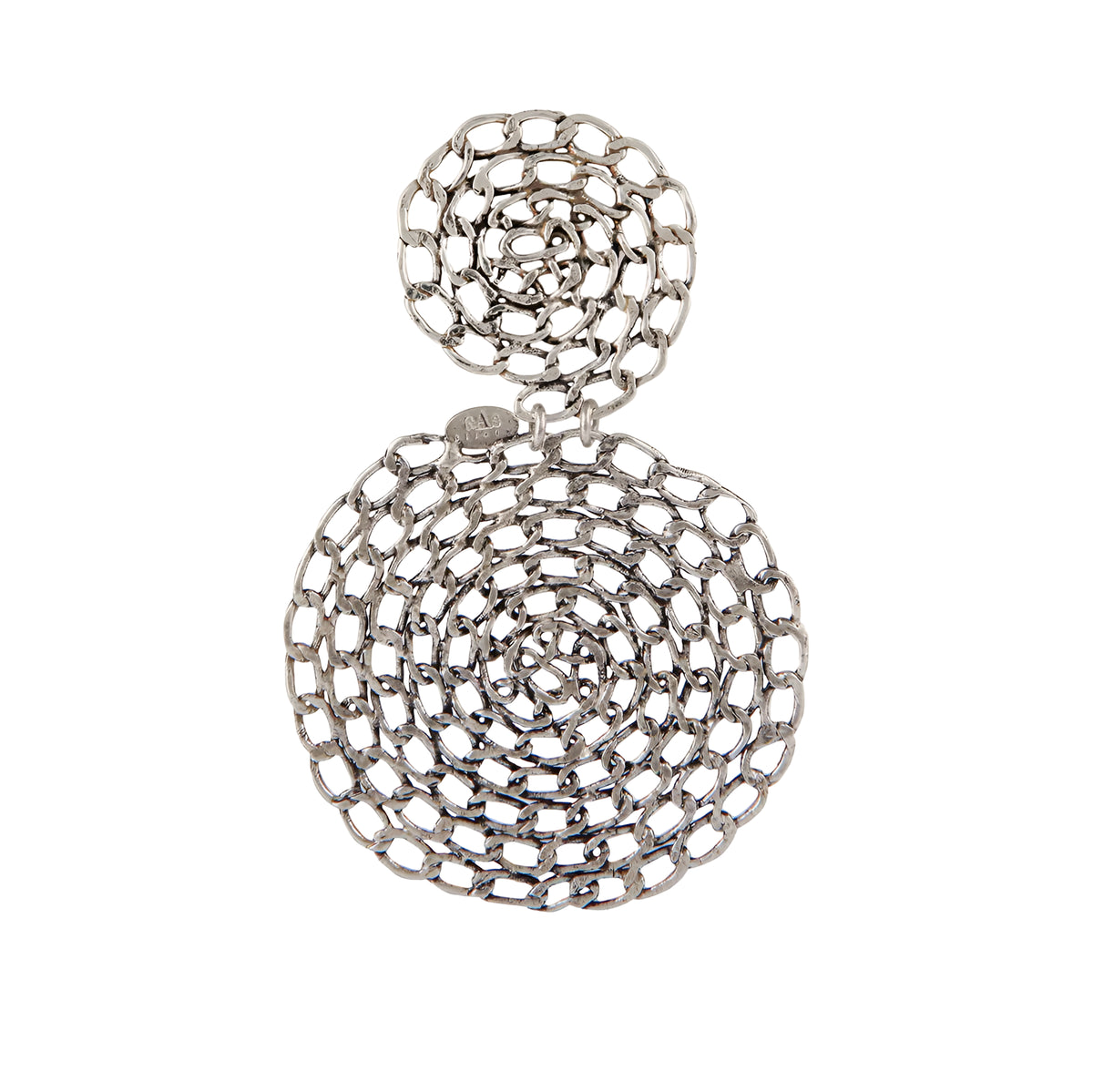Gas Bijoux Ohrringe Onde Gourmette, groß, versilbert
