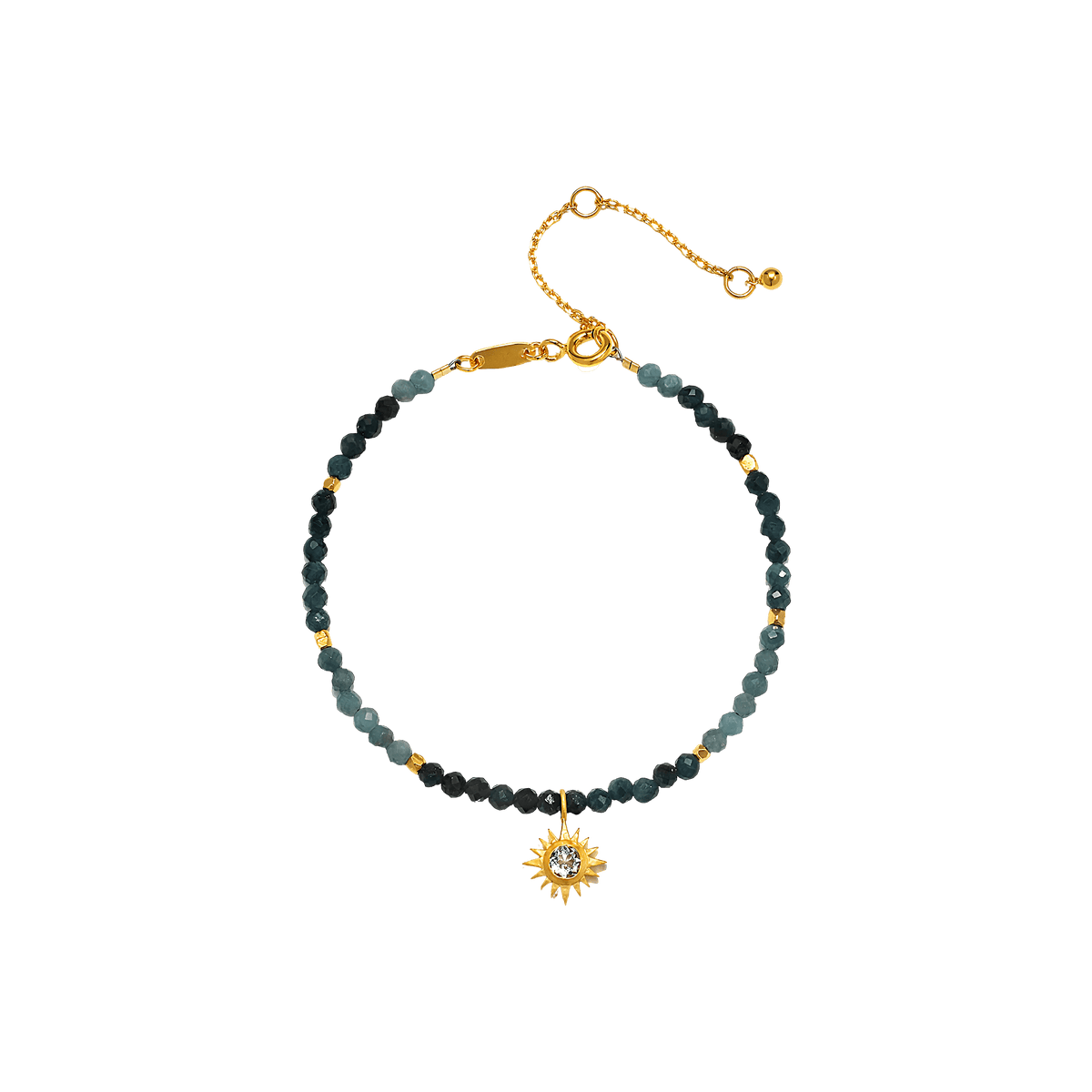 Satya Jewelry Armband Channeling Wisdom Sapphire Starburst Beaded, vergoldet