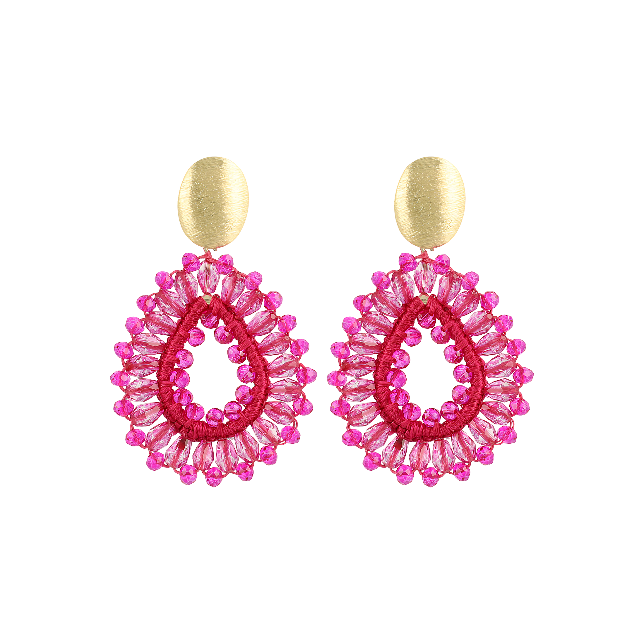 LOTT.gioielli Ohrringe Silk Drop, fuchsia, S, vergoldet