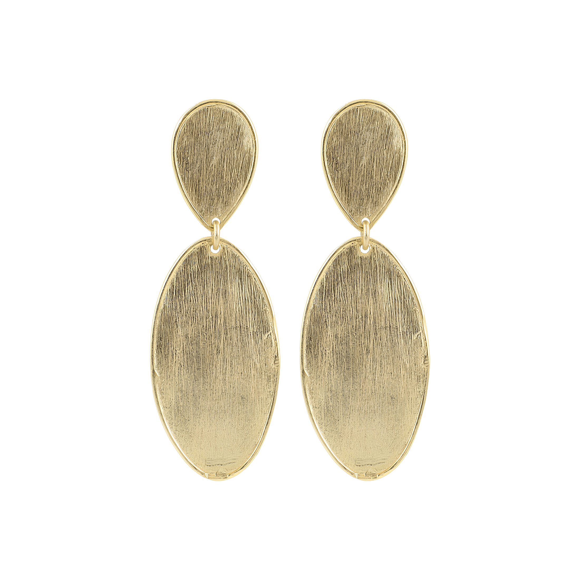 LOTT.gioielli Ohrringe Double Oval Stone, vergoldet