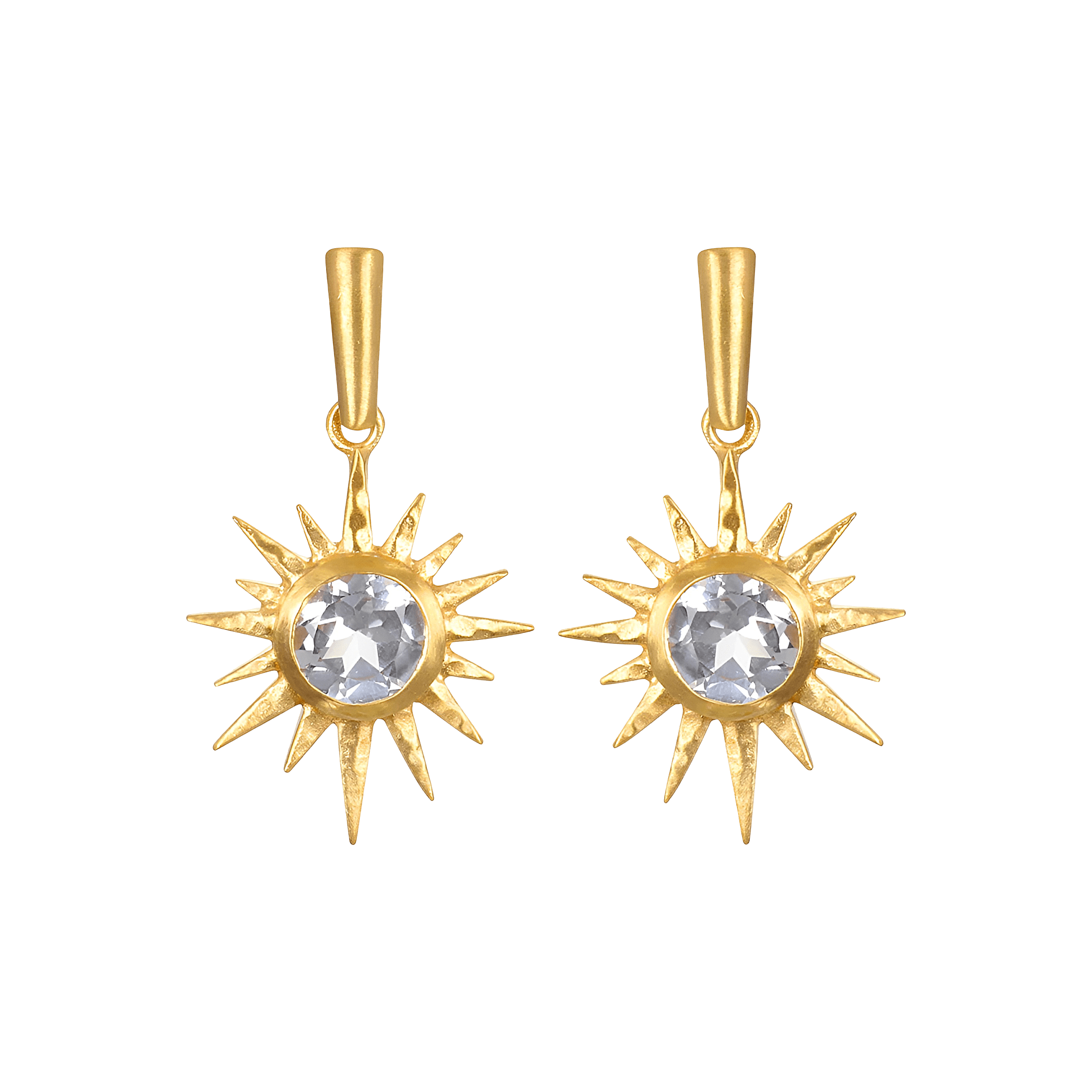 Satya Jewelry Ohrringe North Star White Topaz, vergoldet