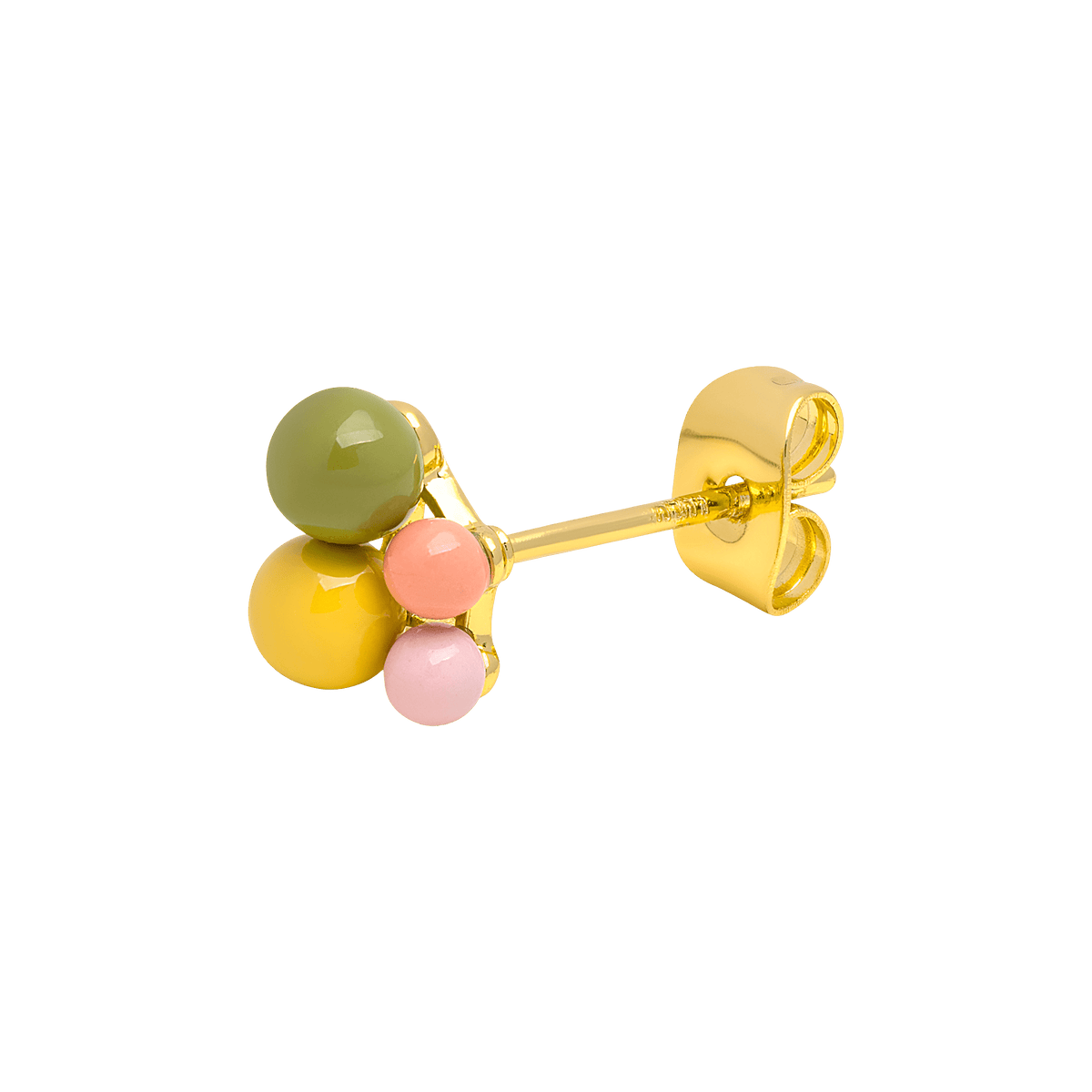 Lulu Copenhagen Ohrstecker Bouquet Green Yellow, vergoldet