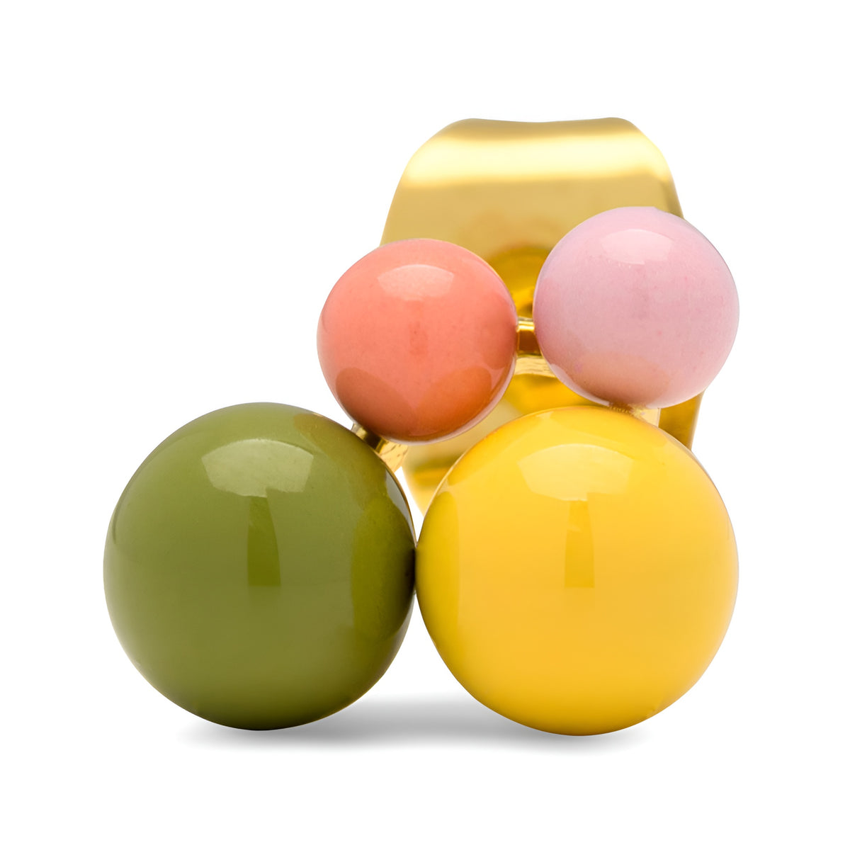 Lulu Copenhagen Ohrstecker Bouquet Green Yellow, vergoldet