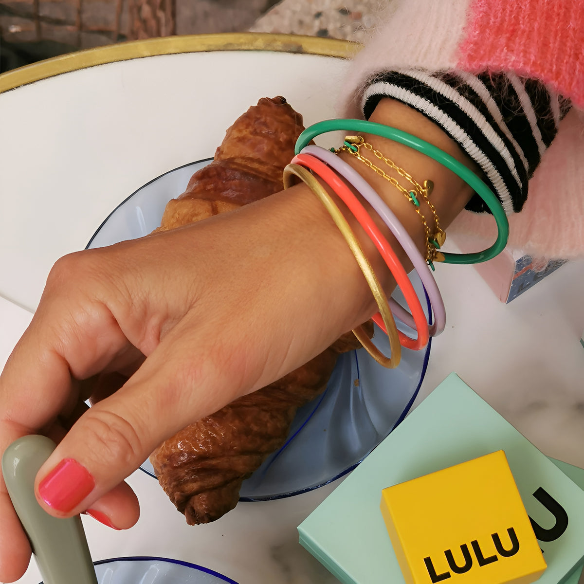 Lulu Copenhagen Armreif Color Bangle, vergoldet matt