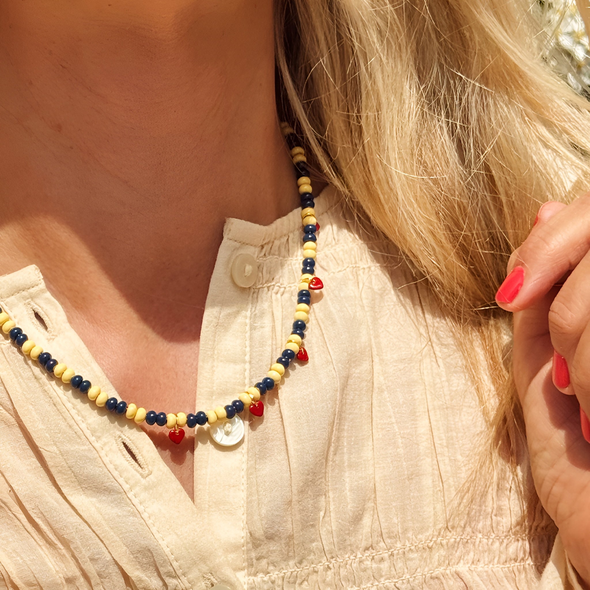 Lulu Copenhagen Kette Color Ball Heart, vergoldet