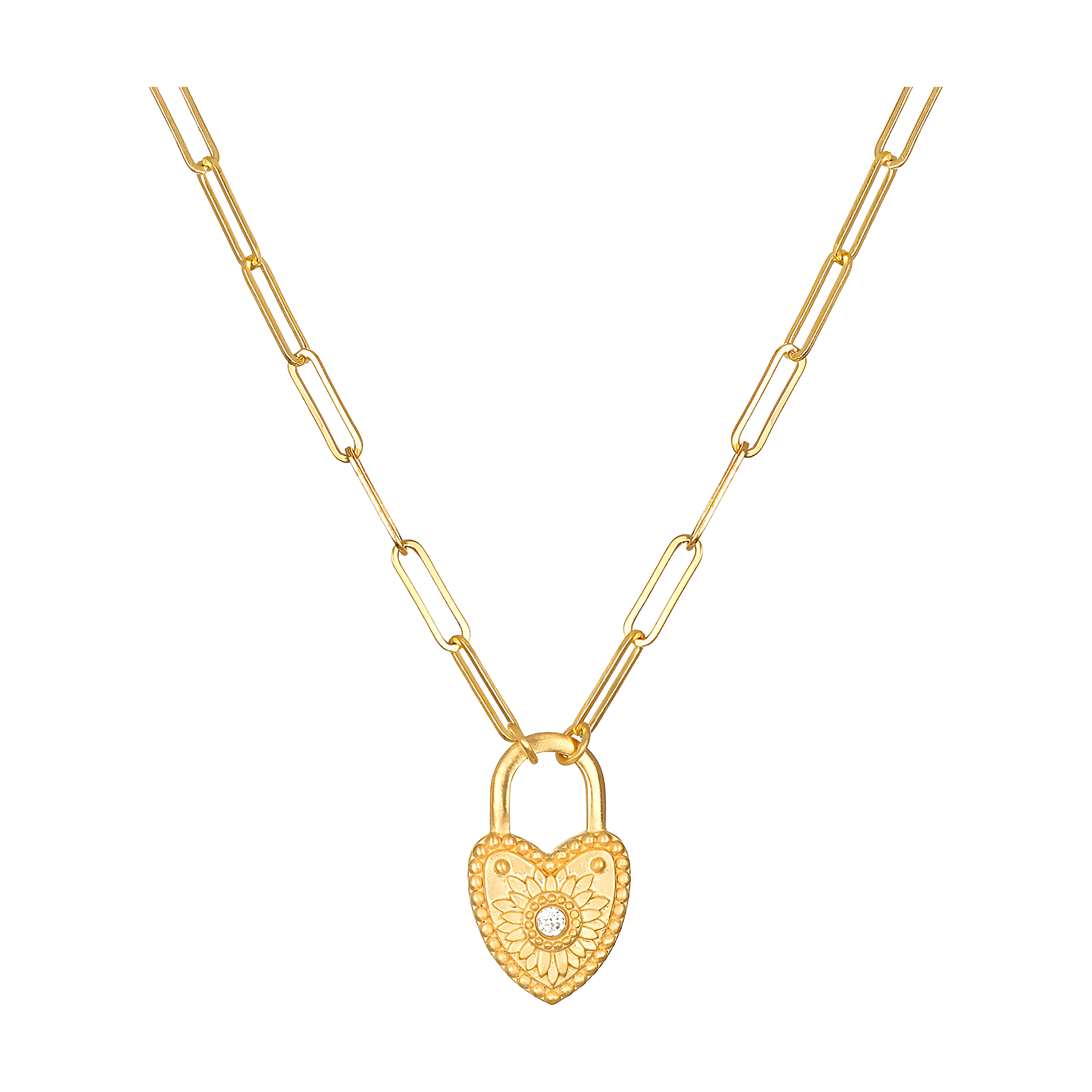 Satya Jewelry Kette Love Everlasting Padlock Heart, vergoldet