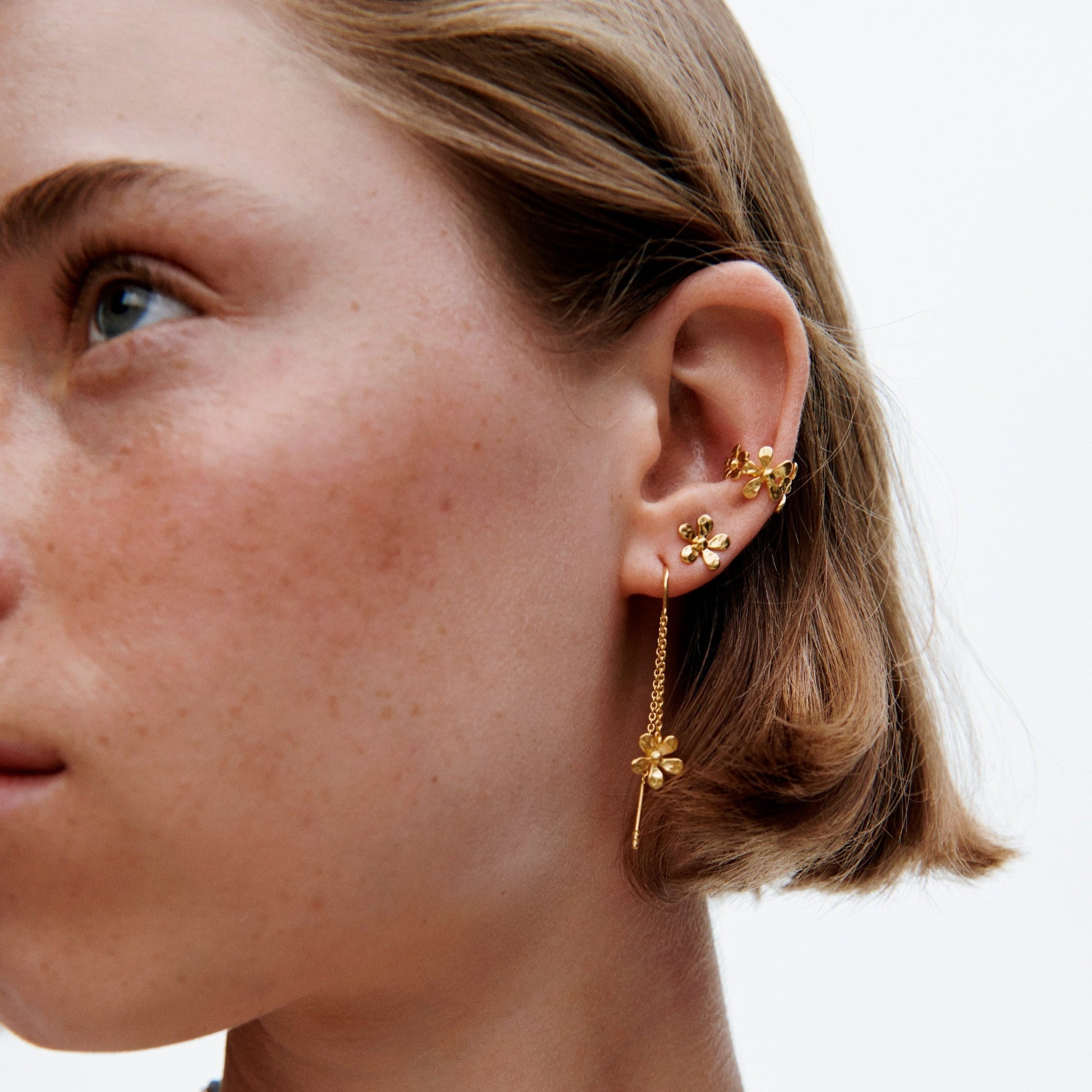 Pernille Corydon Ohrringe Wild Poppy Earchains, Silber