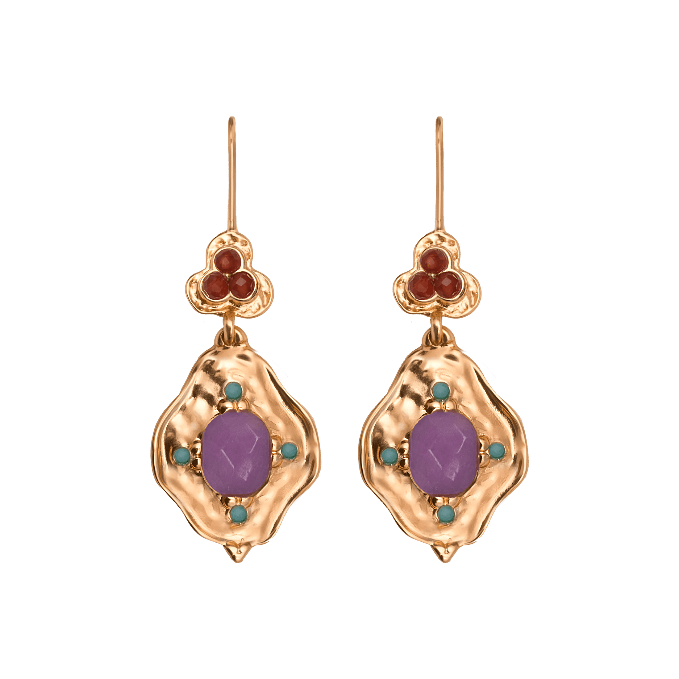 Alhaja Ohrringe Pitiusa Lila, vergoldet