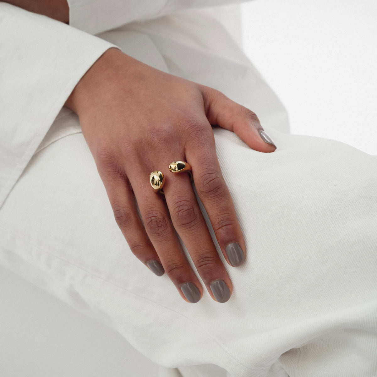 Syster P Ring Bolded Drops, vergoldet