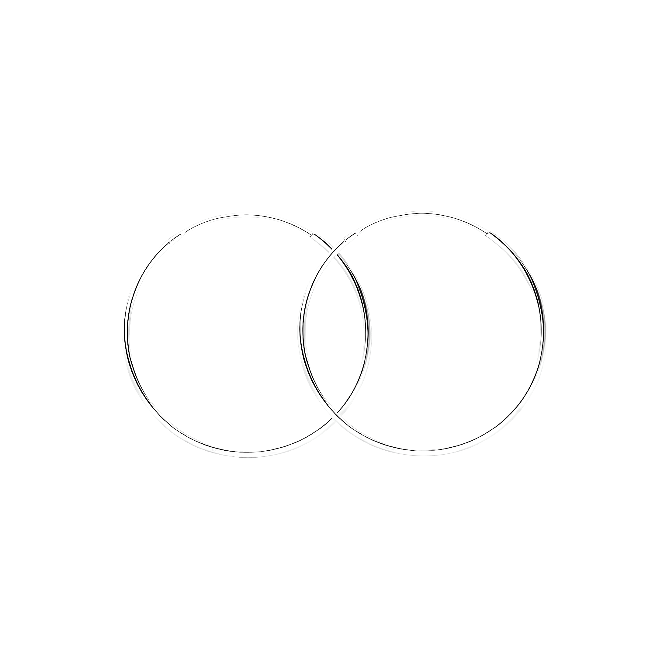 Leaf Creolen Pure, 45 mm, Silber