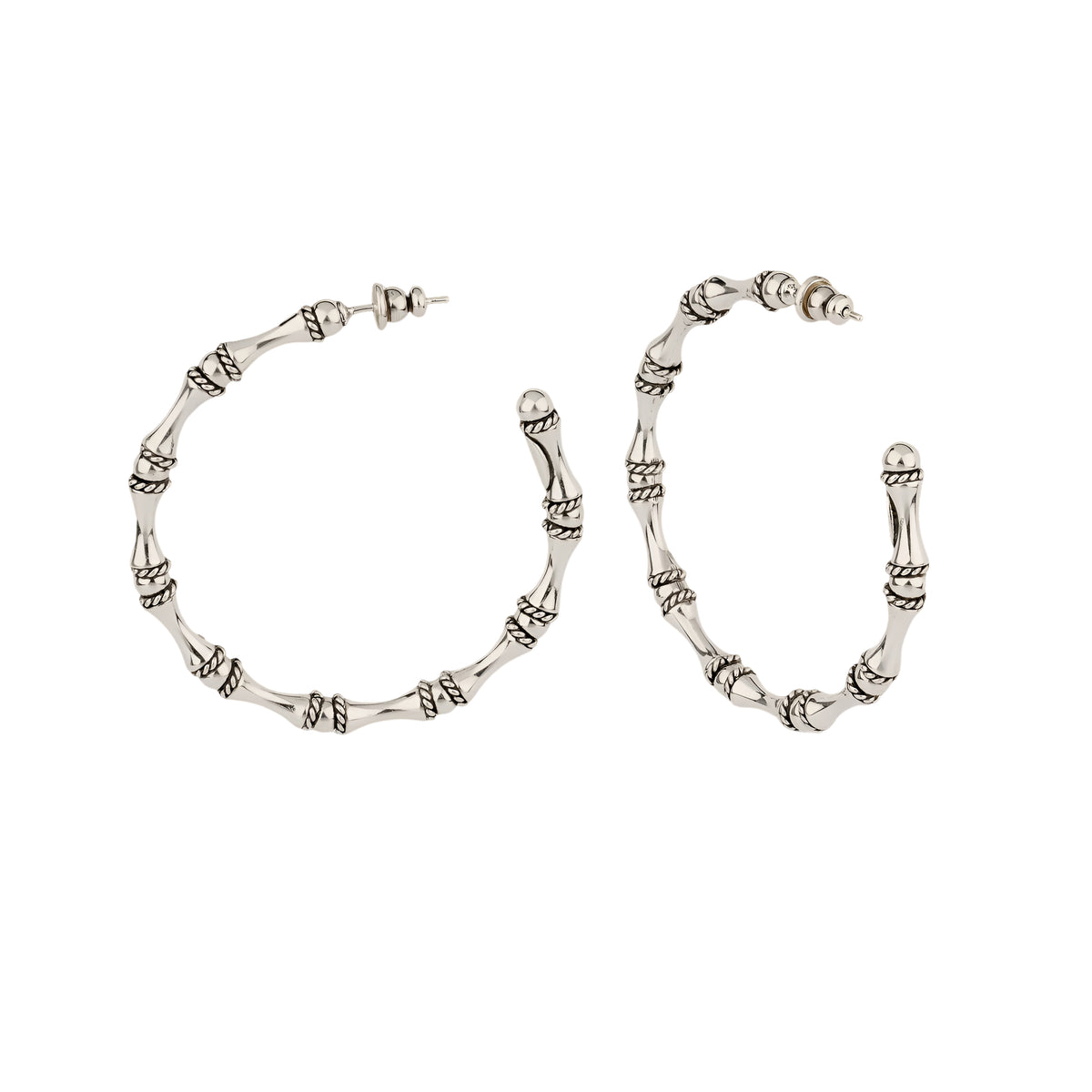 Gas Bijoux Creolen Bambou, versilbert