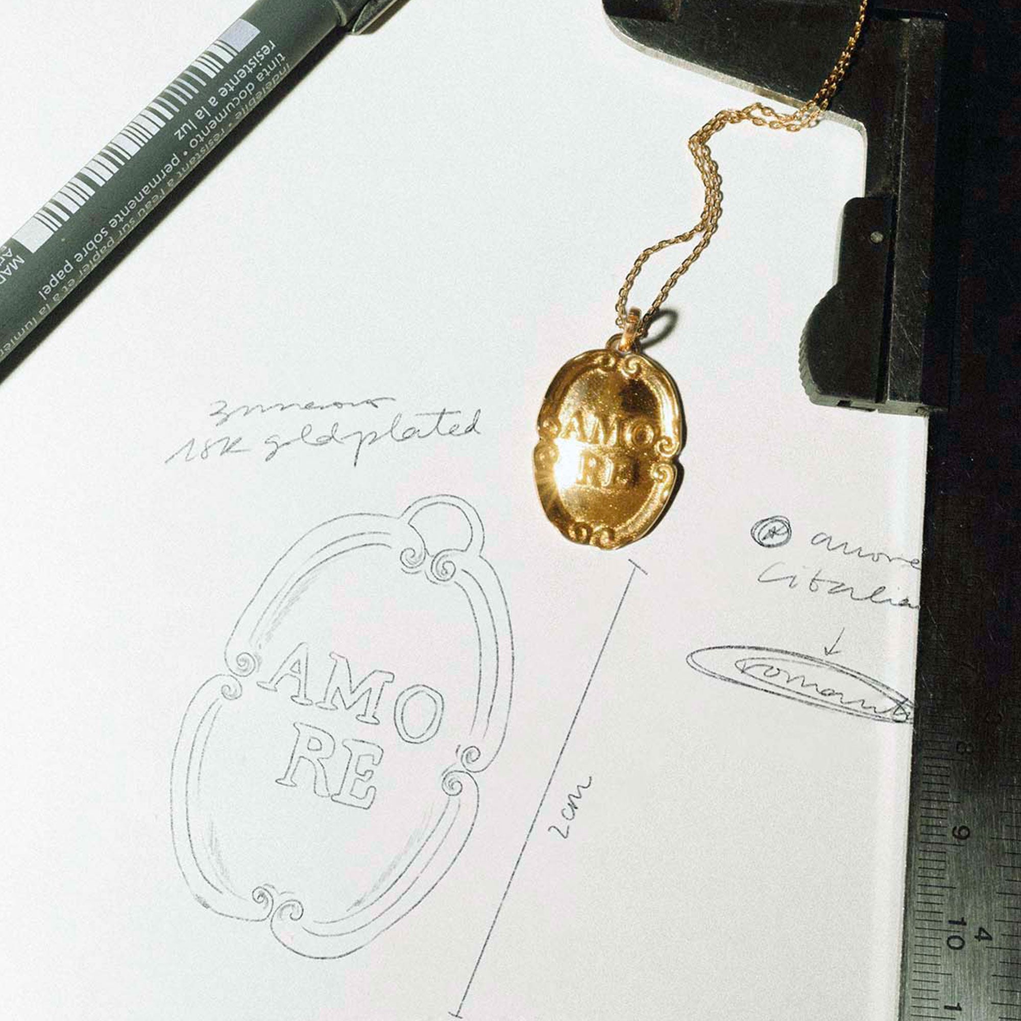 Alhaja Kette Amore, vergoldet