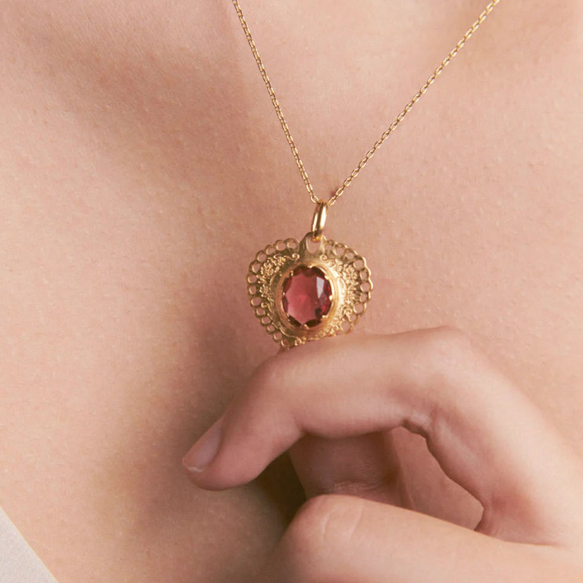 Alhaja Kette Sacro Cuore, vergoldet