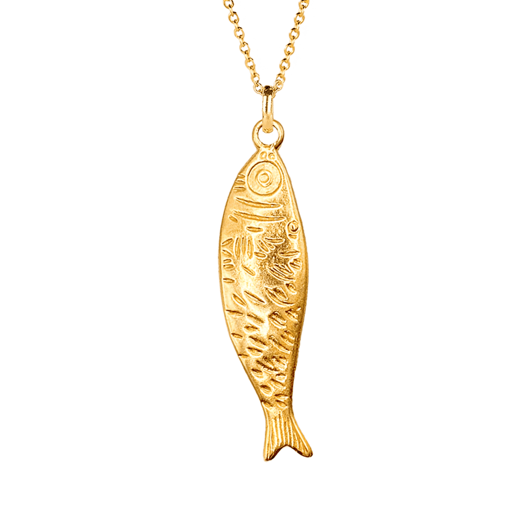 Alhaja Kette Sardinas, vergoldet