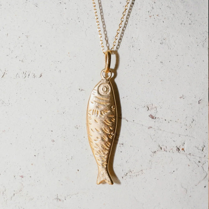 Alhaja Kette Sardinas, vergoldet