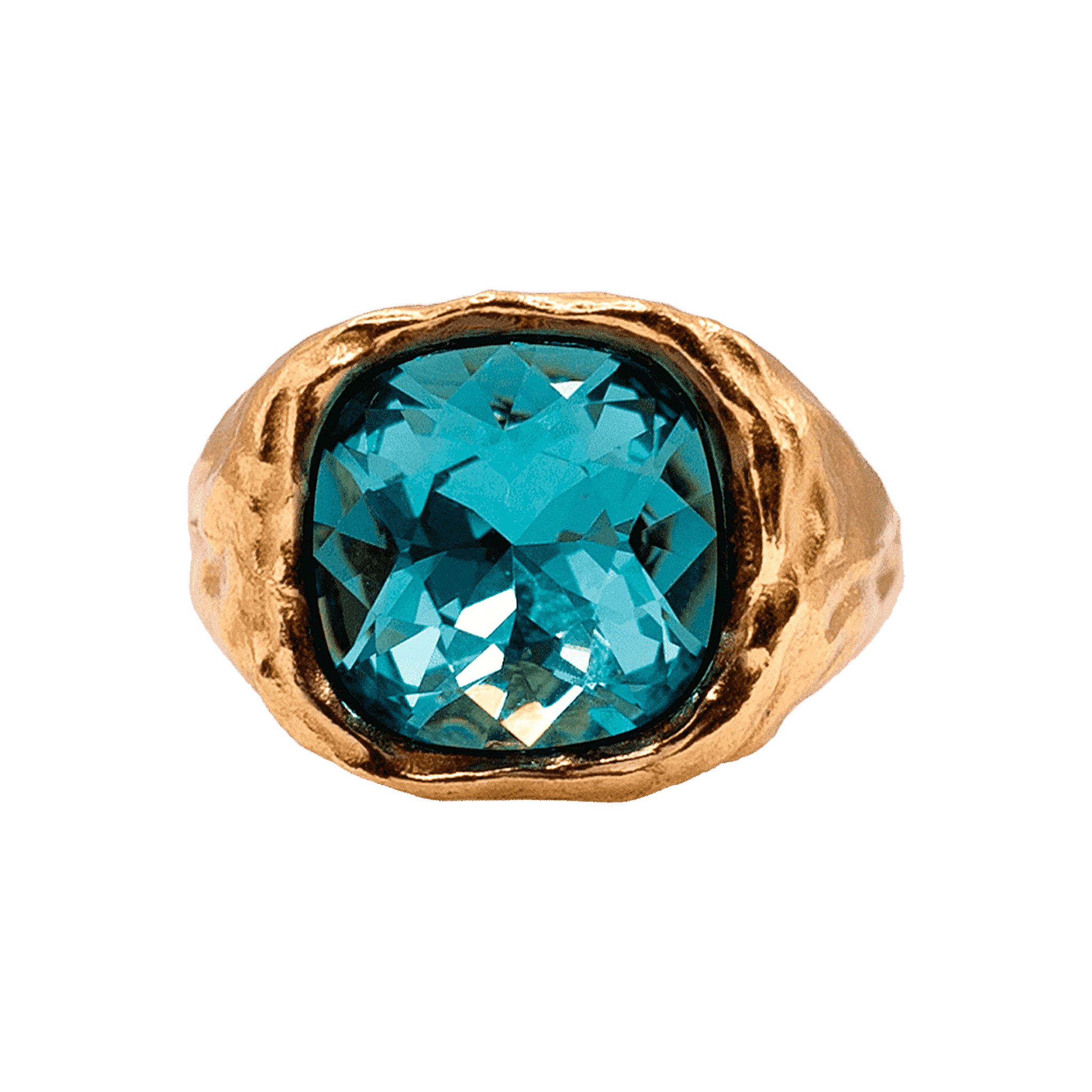 Alhaja Ring Amalfi, blau, vergoldet