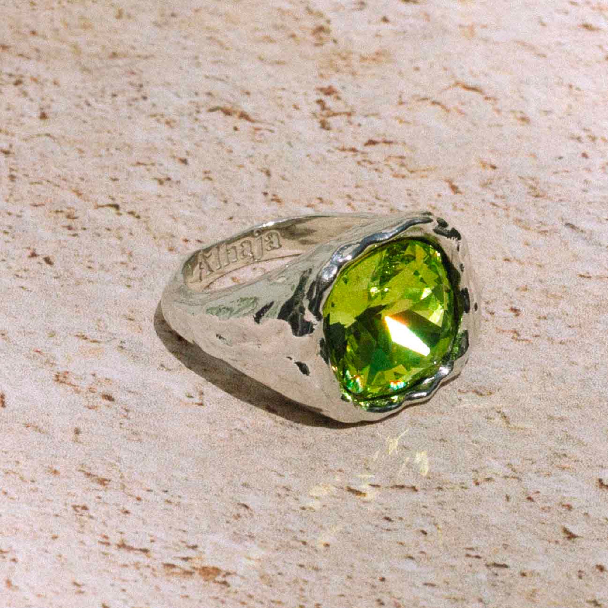 Alhaja Ring Amalfi, limette, Silber