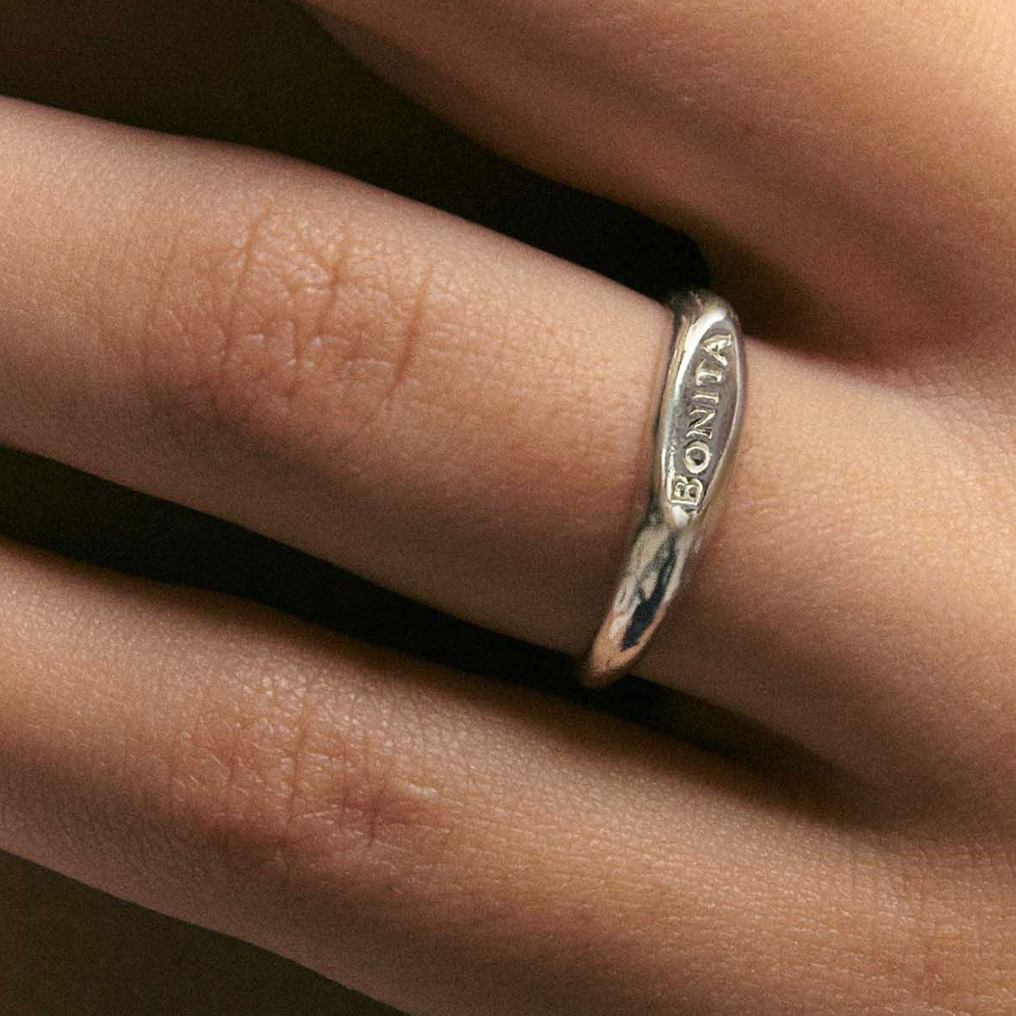 Alhaja Ring Bonita Signet, Silber