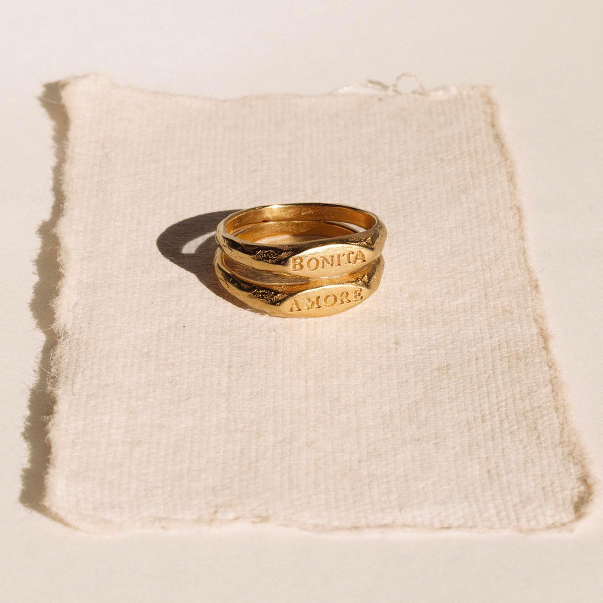 Alhaja Ring Bonita Signet, vergoldet