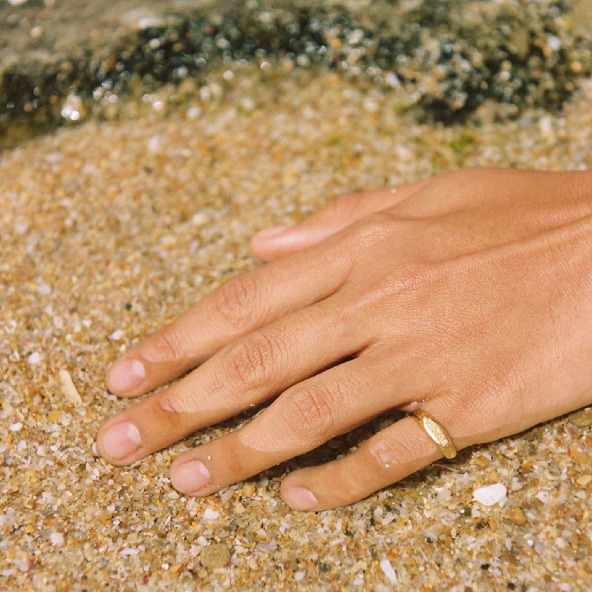 Alhaja Ring Bonita Signet, vergoldet