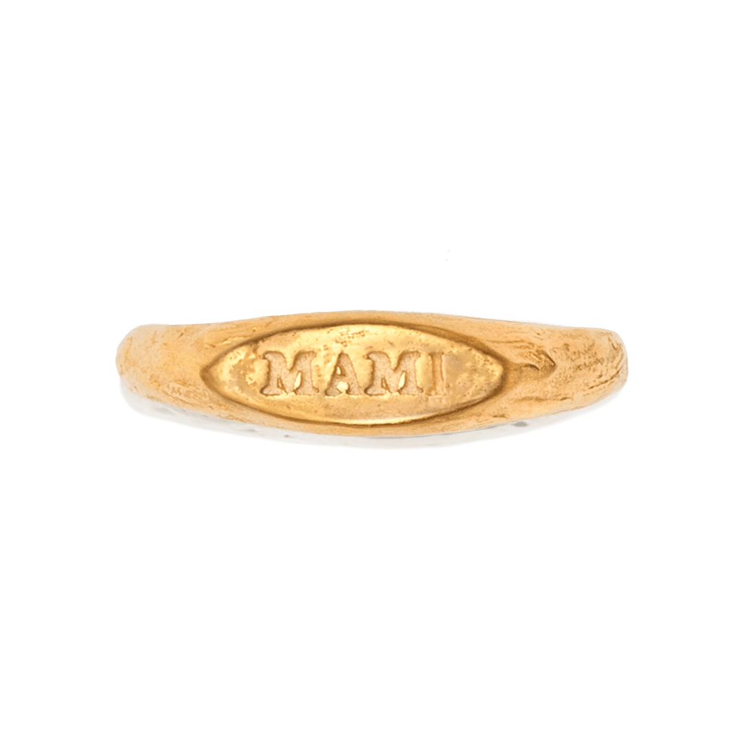 Alhaja Ring Mami Mini Signet, vergoldet