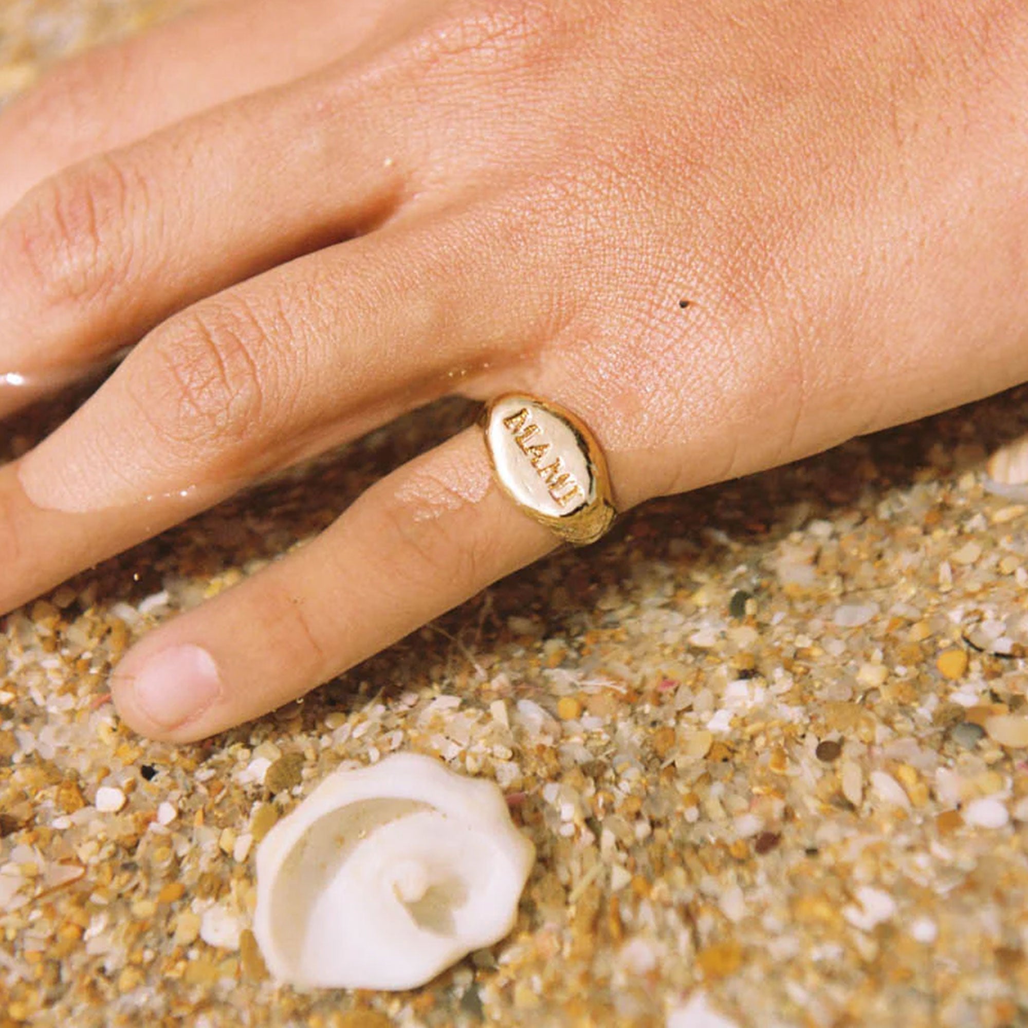 Alhaja Ring Mami Signet, vergoldet