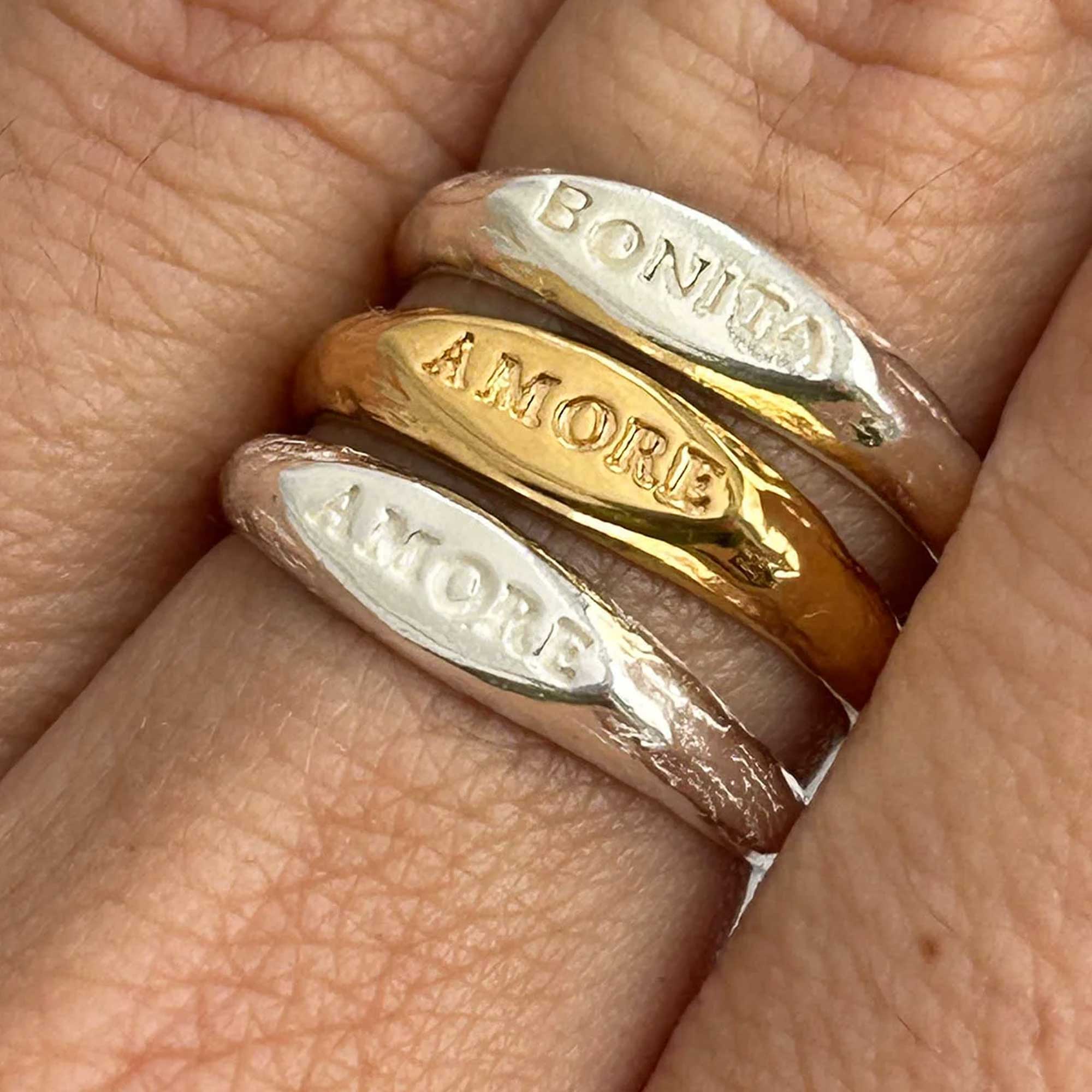 Alhaja Ring Mini Amore Signet, Silber