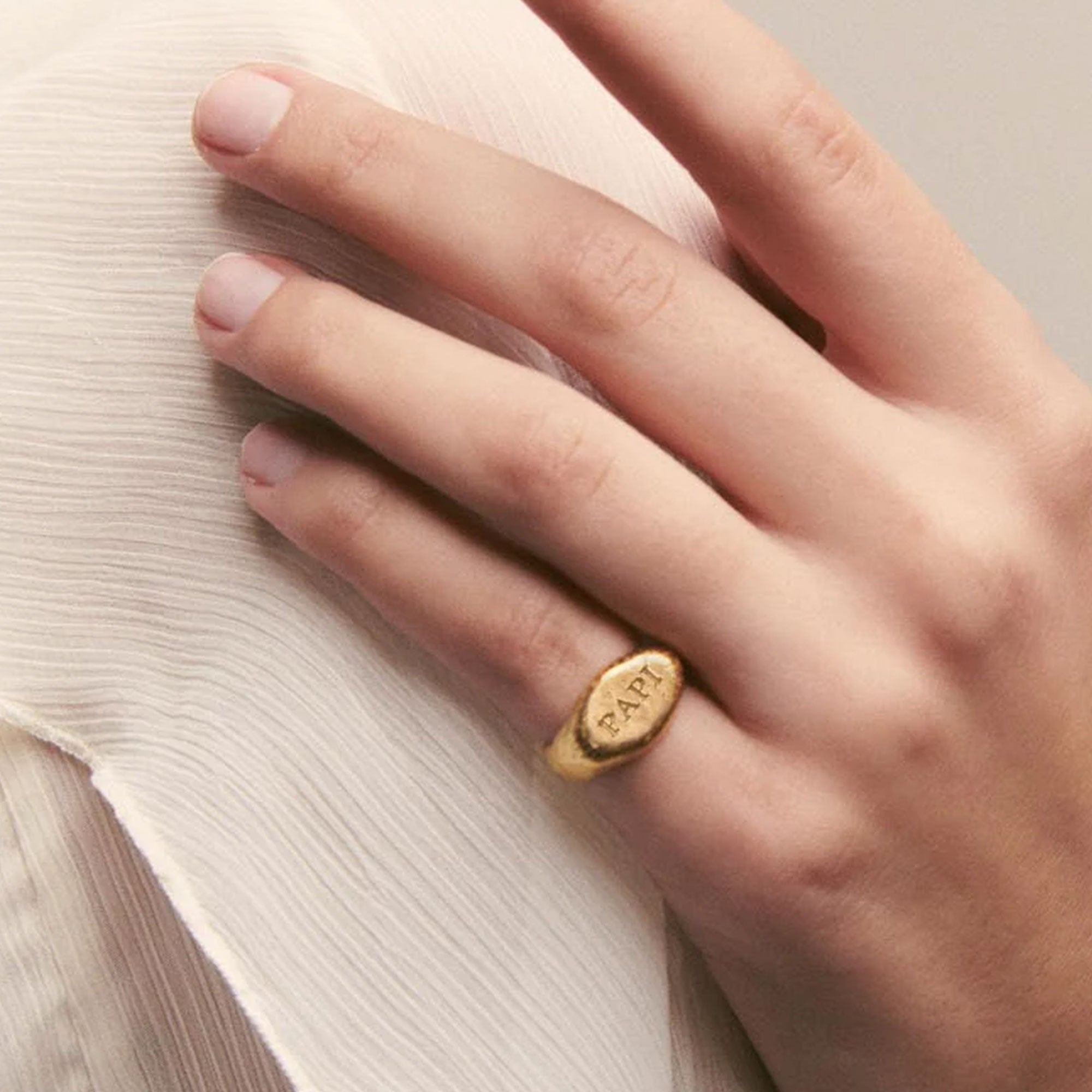 Alhaja Ring Papi Signet, vergoldet