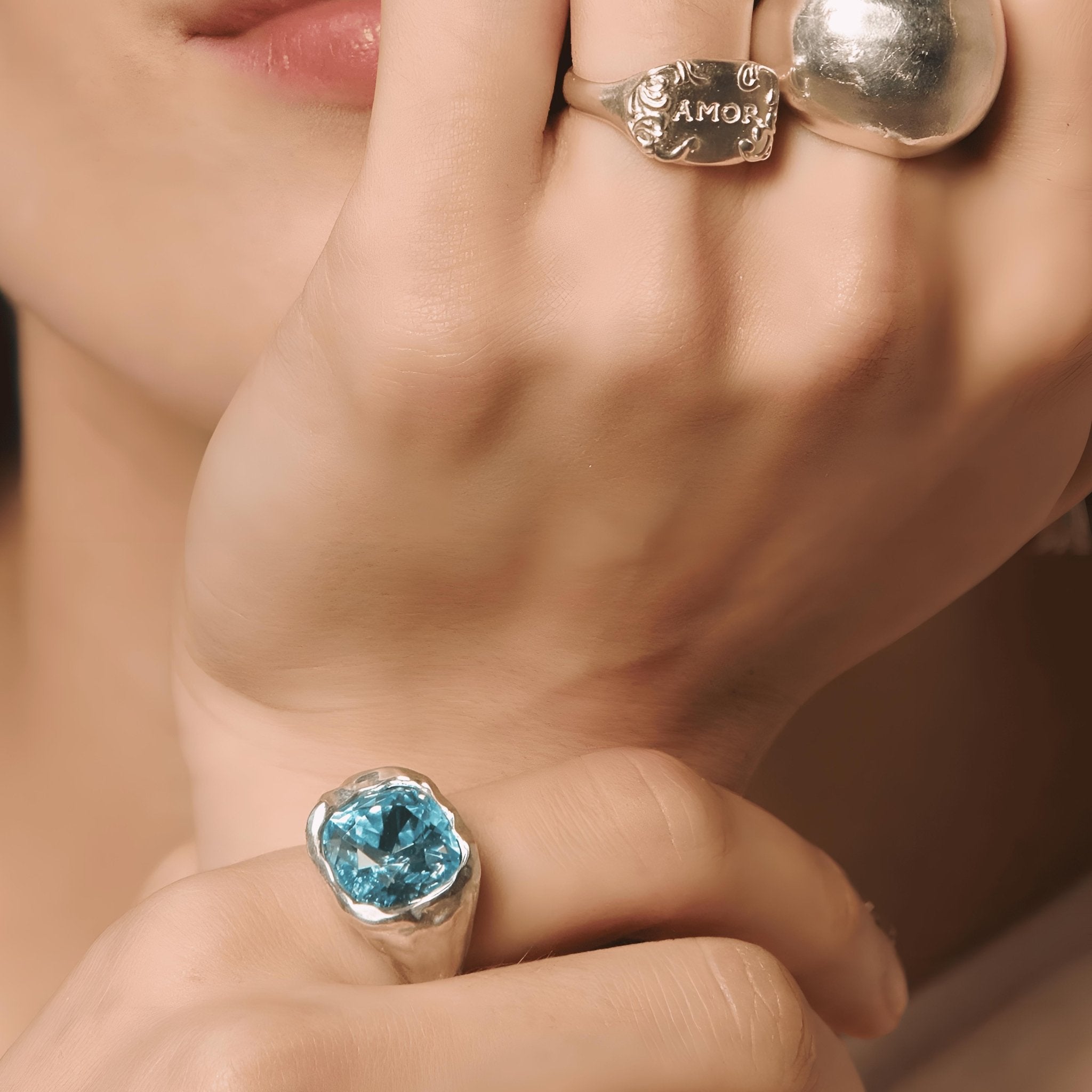 Alhaja Ring Salina Ocean, Silber 50, Ø innen ca. 15,9 mm