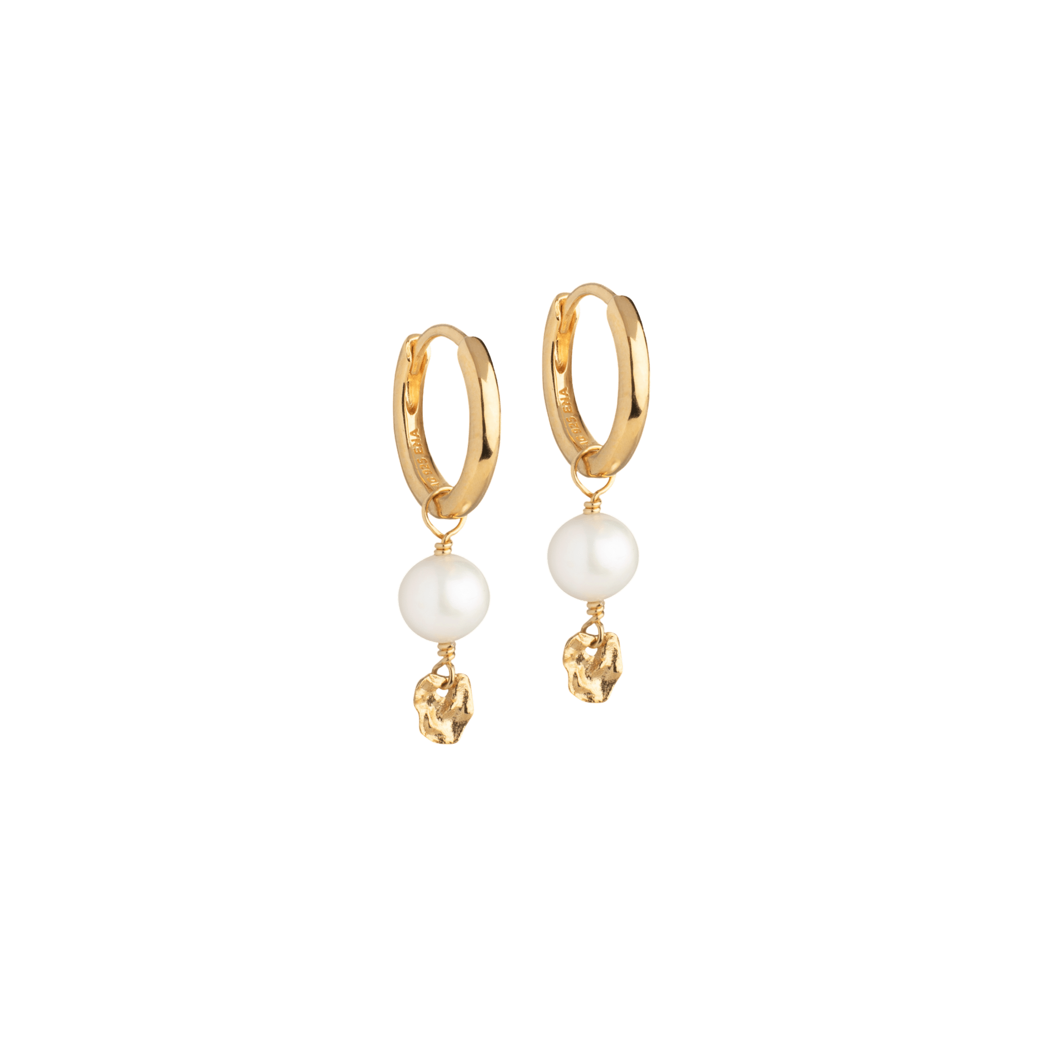 Enamel Copenhagen Creolen Cara, Pearls, vergoldet