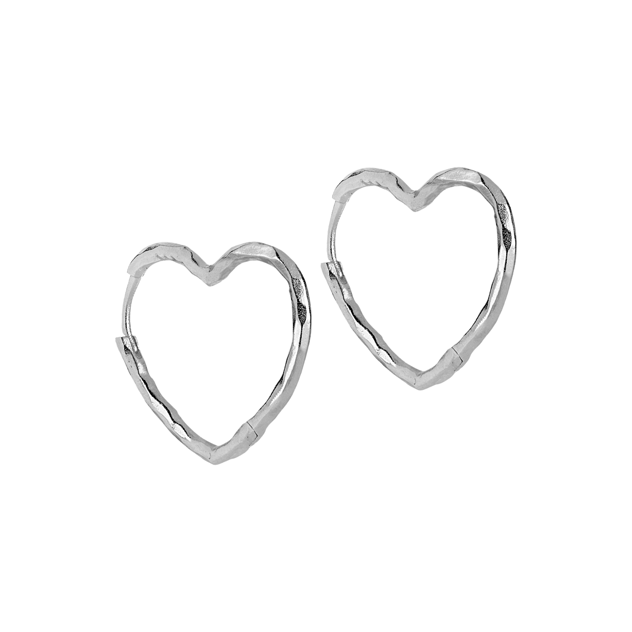 Enamel Copenhagen Creolen Organic Heart Medium, Silber