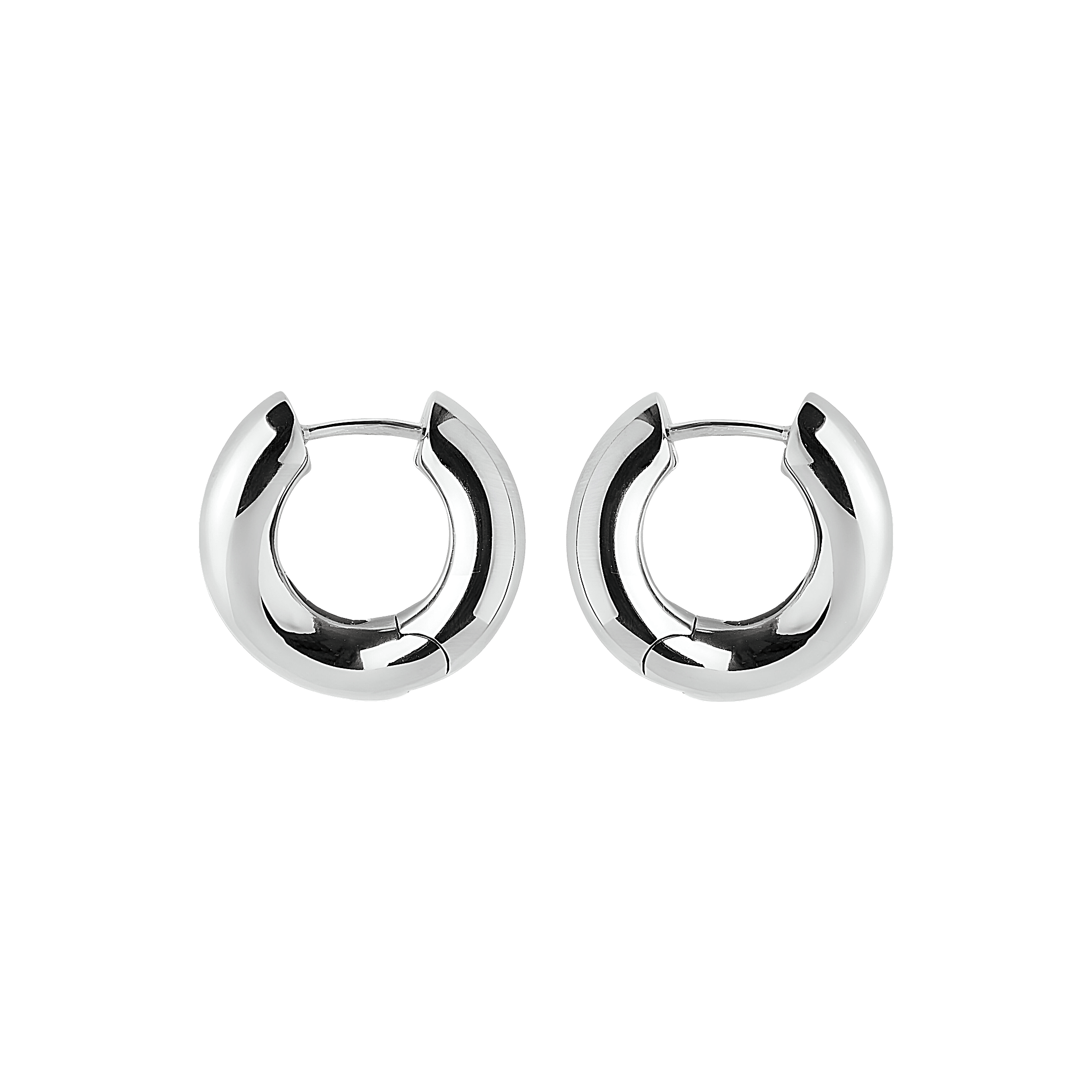 Pernille Corydon Creolen Flowing Stream Huggies, Silber