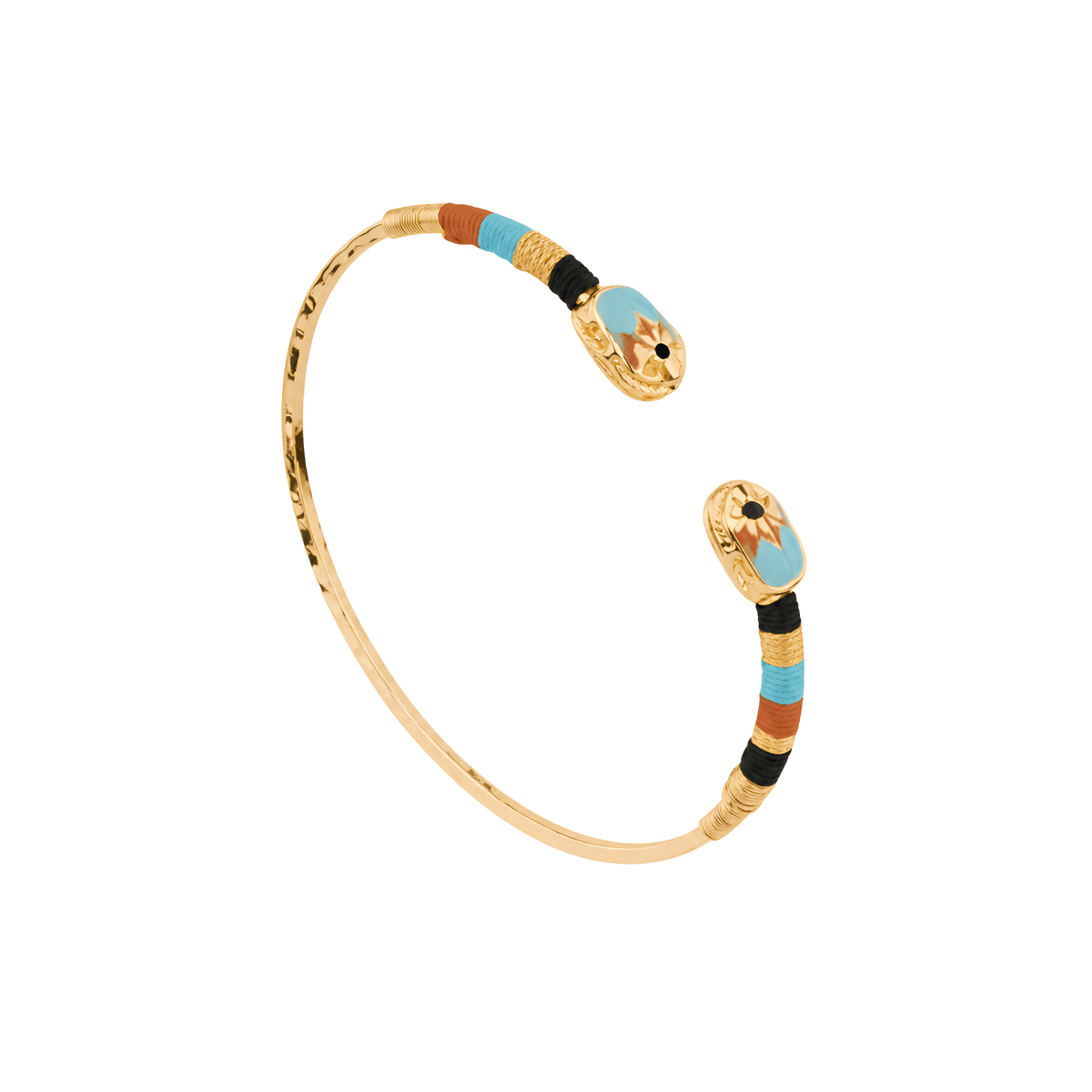 Gas Bijoux Armreif Duality Scara, klein, vergoldet Coral Multico