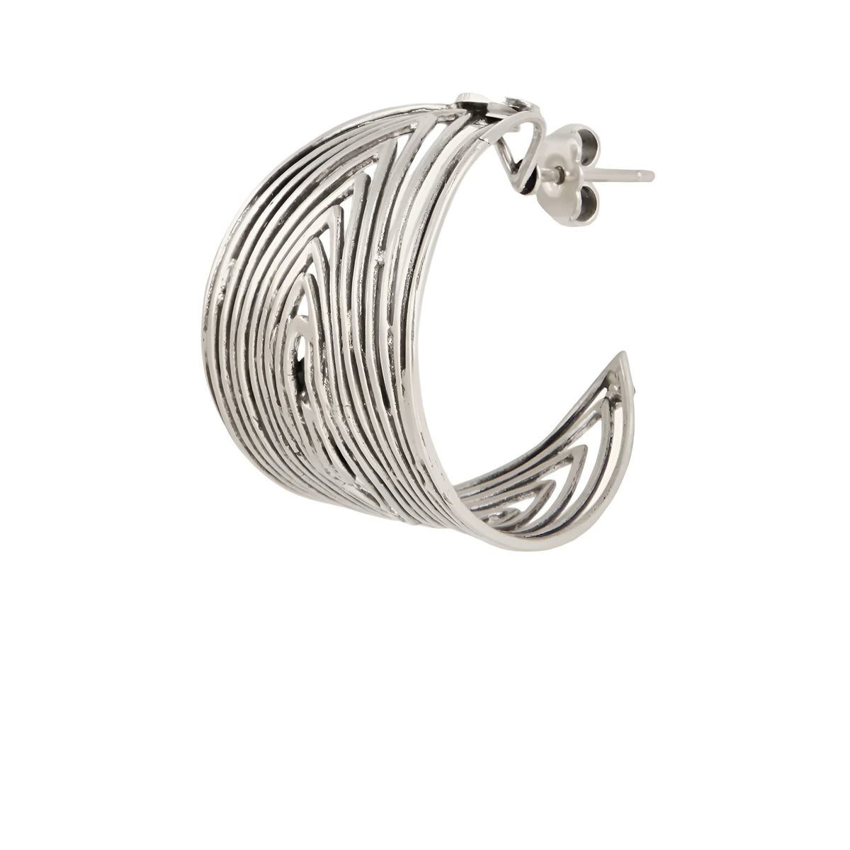 Gas Bijoux Creolen Wave, versilbert