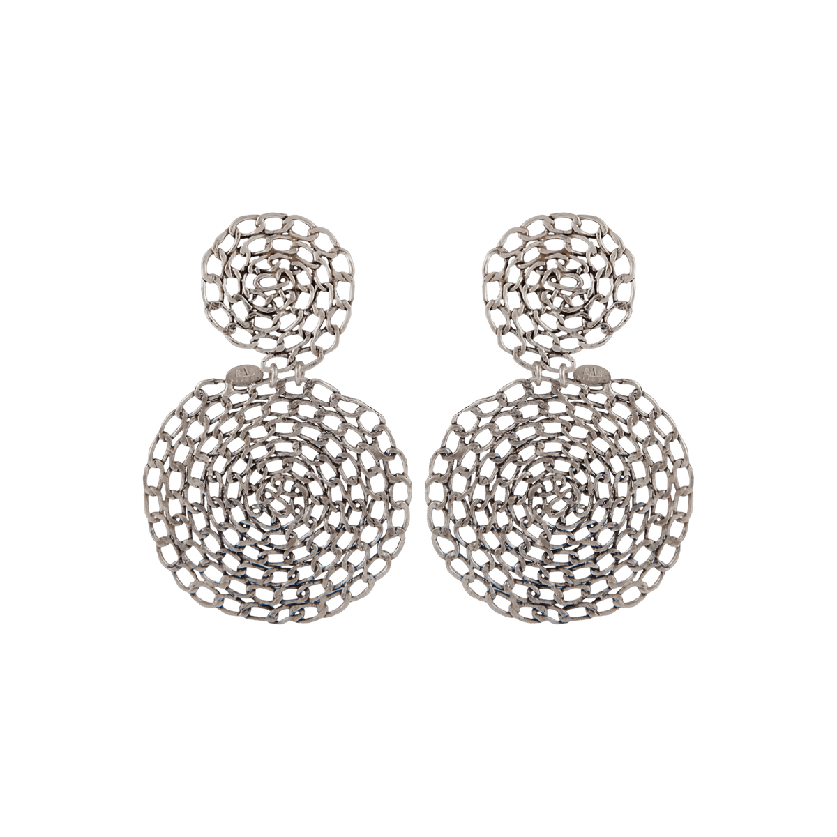Gas Bijoux Ohrringe Onde Gourmette, groß, versilbert