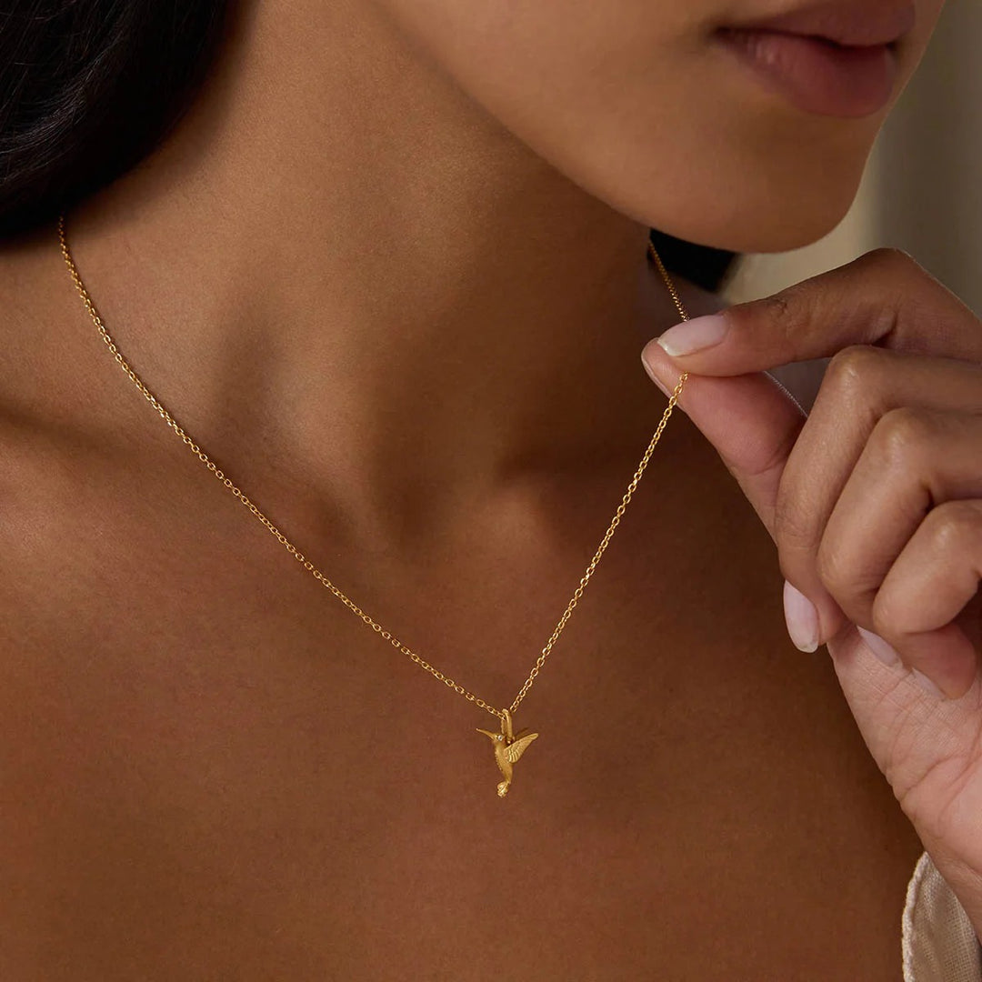 Satya Jewelry Kette Loving Devotion Hummingbird, vergoldet