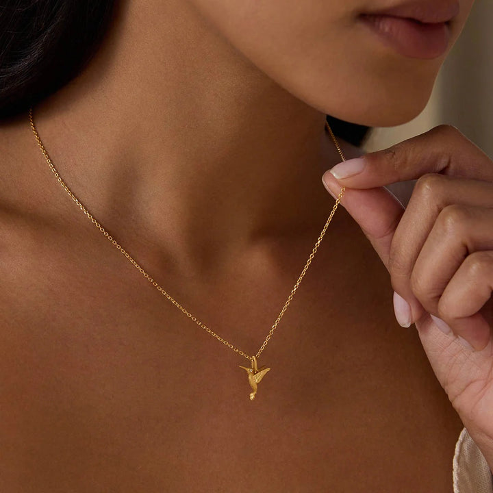 Satya Jewelry Kette Loving Devotion Hummingbird, vergoldet