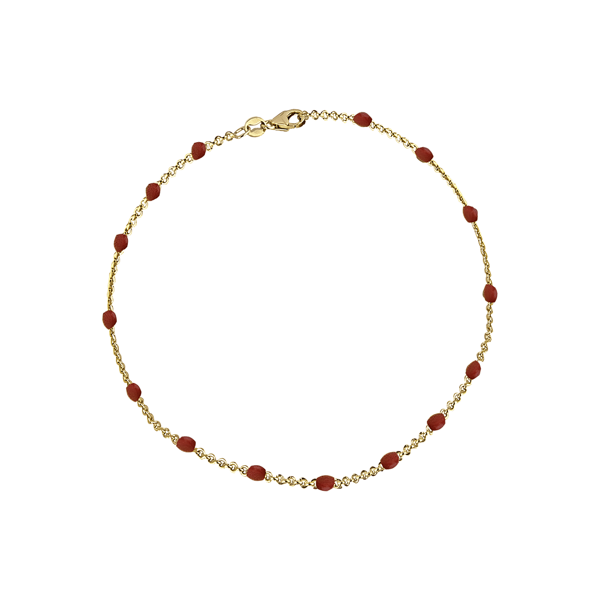 Jeberg Jewellery Armband Ivy Beaded Ruby Wine, vergoldet