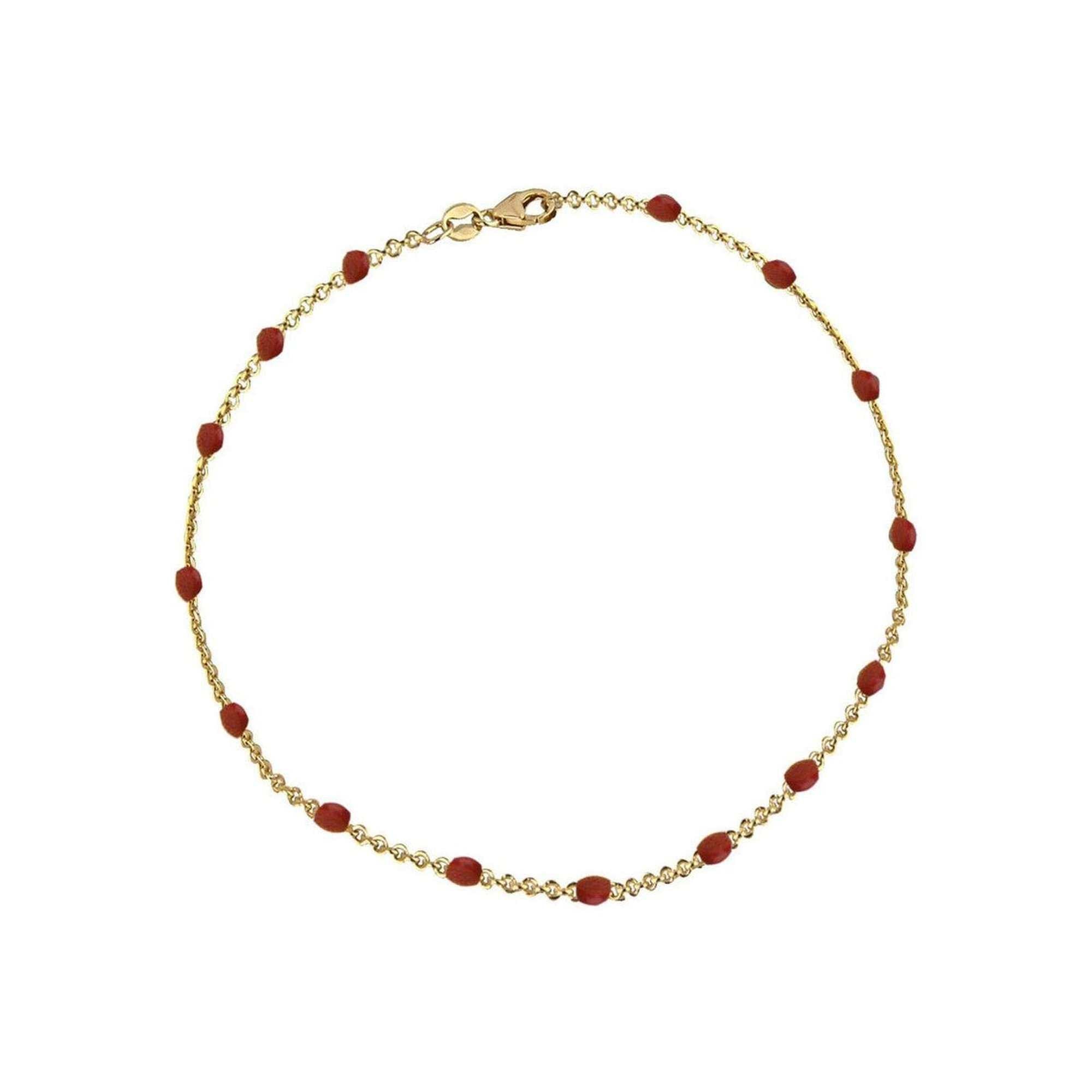 Jeberg Jewellery Armband Ivy Beaded Ruby Wine, vergoldet