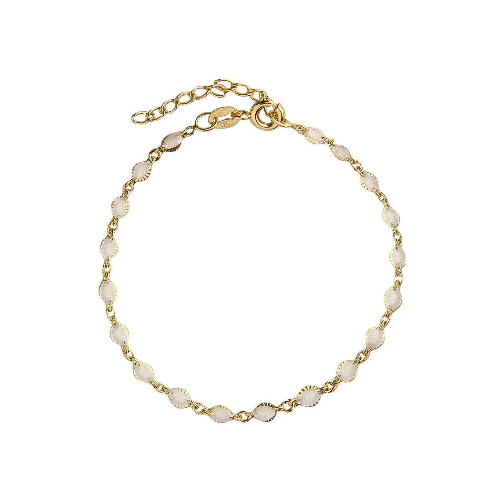 Jeberg Jewellery Armband Lily White Enamel, vergoldet