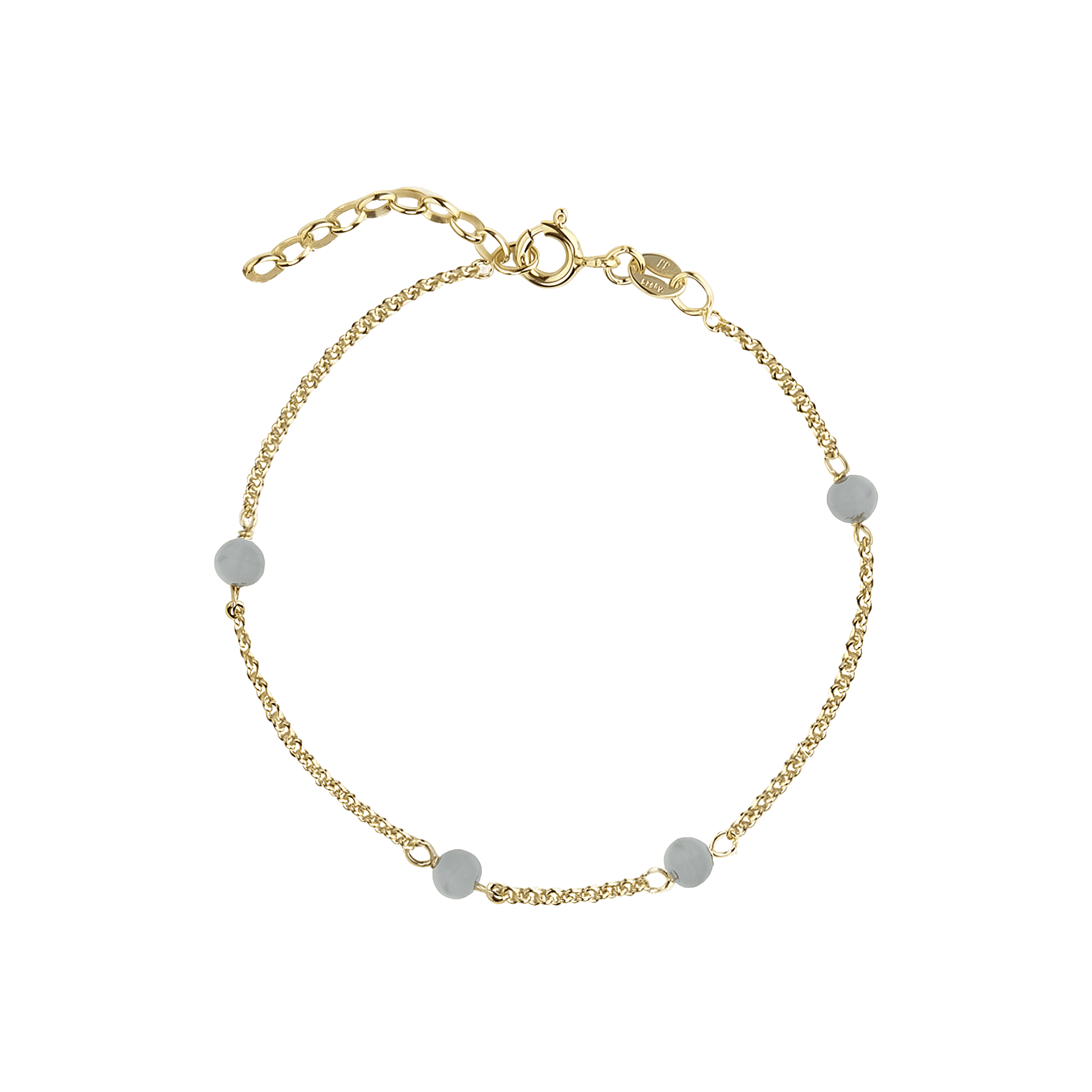 Jeberg Jewellery Armband Love Eye - Blue Lace Agate, vergoldet