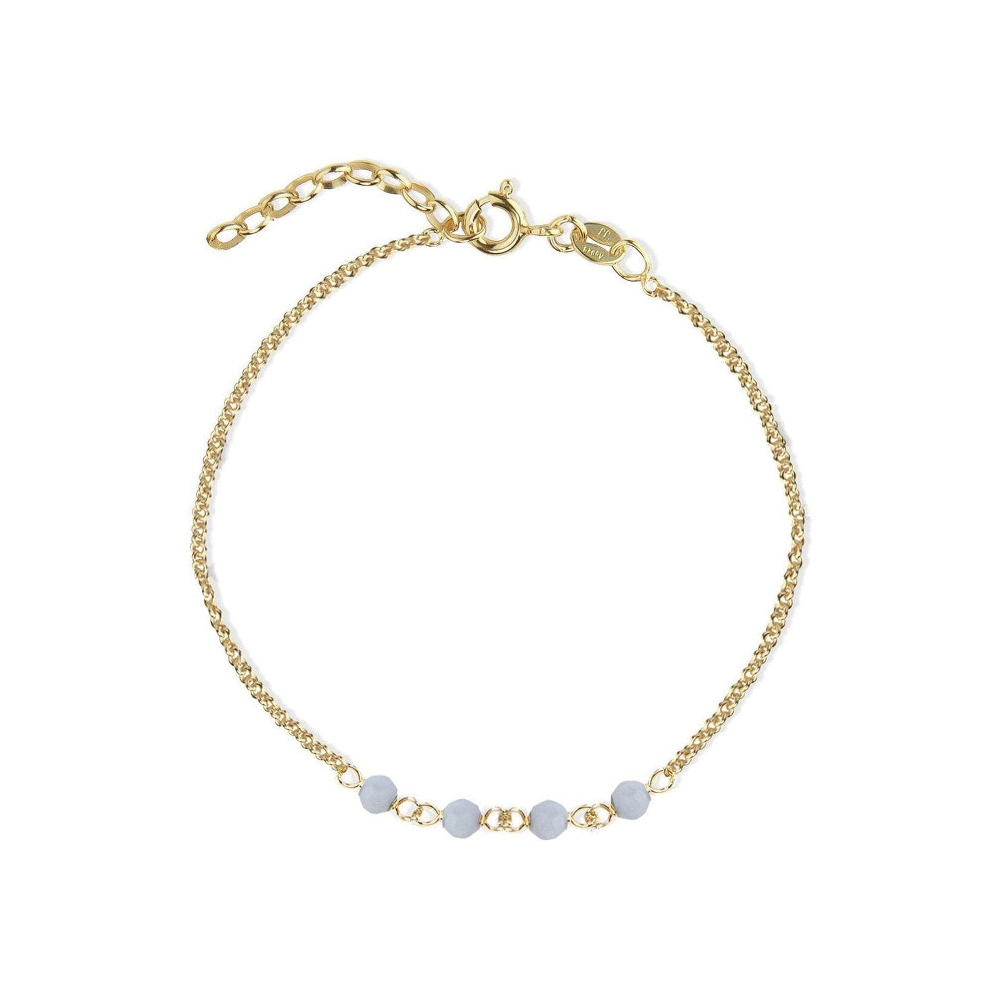 Jeberg Jewellery Armband Love Eye Mini - Blue Lace Agate, vergoldet