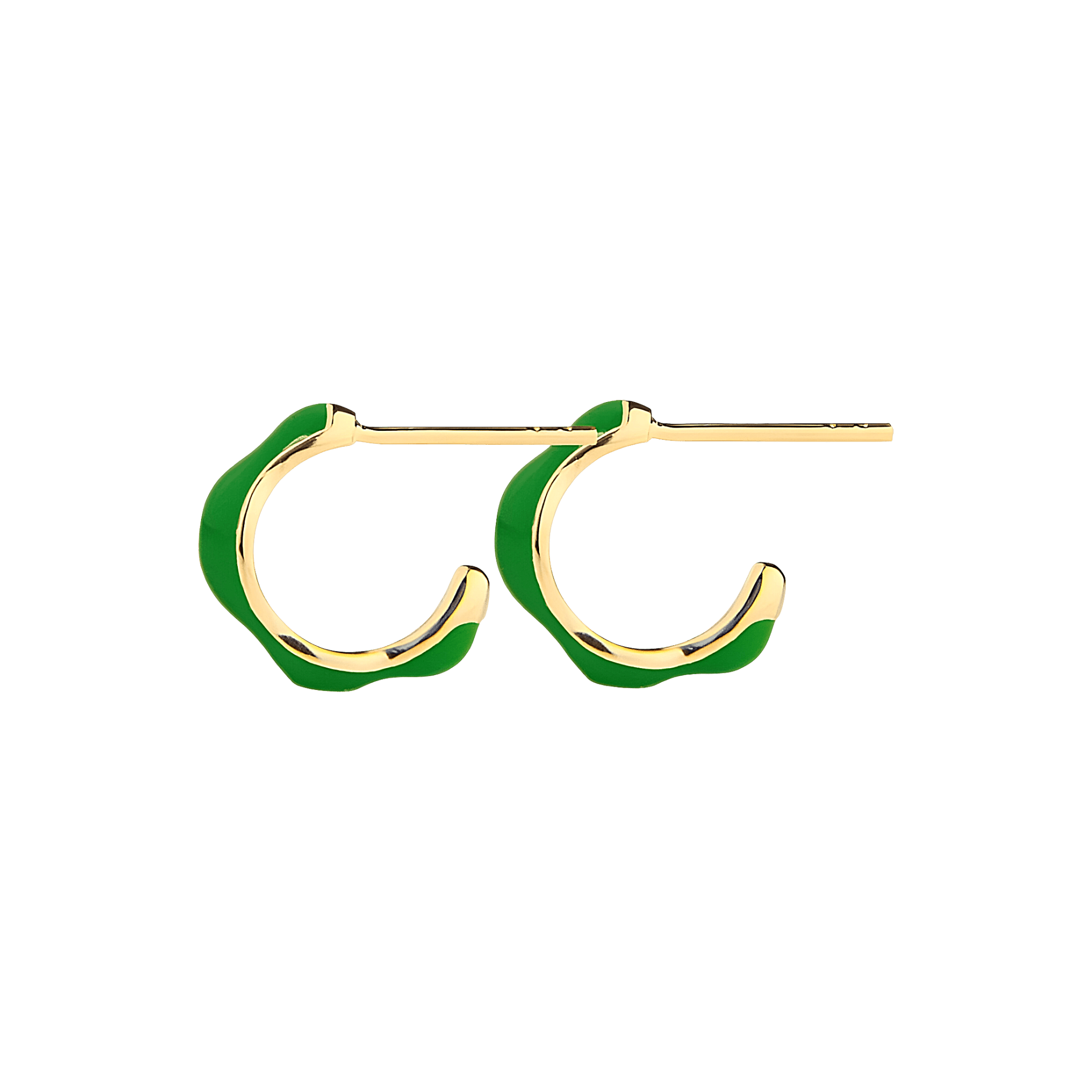 Jeberg Jewellery Creolen Balance Enamel Green Hoops, vergoldet