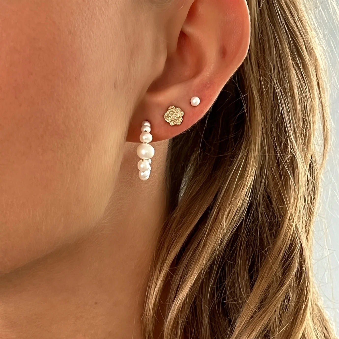 Jeberg Jewellery Creolen Cordelia Pearly Hoop, vergoldet