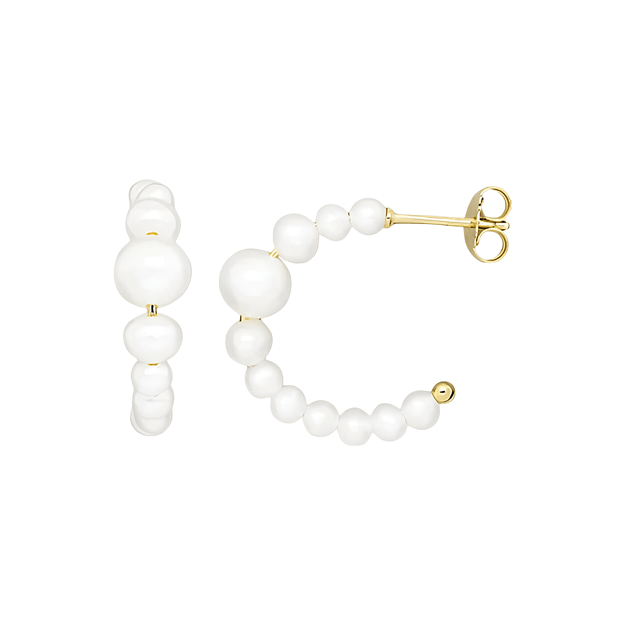 Jeberg Jewellery Creolen Cordelia Pearly Hoop, vergoldet